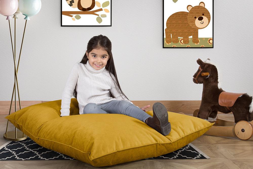Sitzsack Kinder XL 2-14 jahren - Samt Gold - Image 2