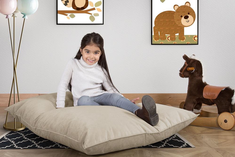 Sitzsack Kinder XL 2-14 jahren - Samt Nerzfarben - Image 2