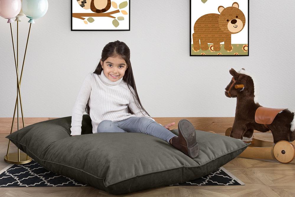 Sitzsack Kinder XL 2-14 jahren - Samt Schiefergrau - Image 2