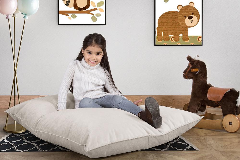 Sitzsack Kinder XL 2-14 jahren - Samt Silber - Image 2