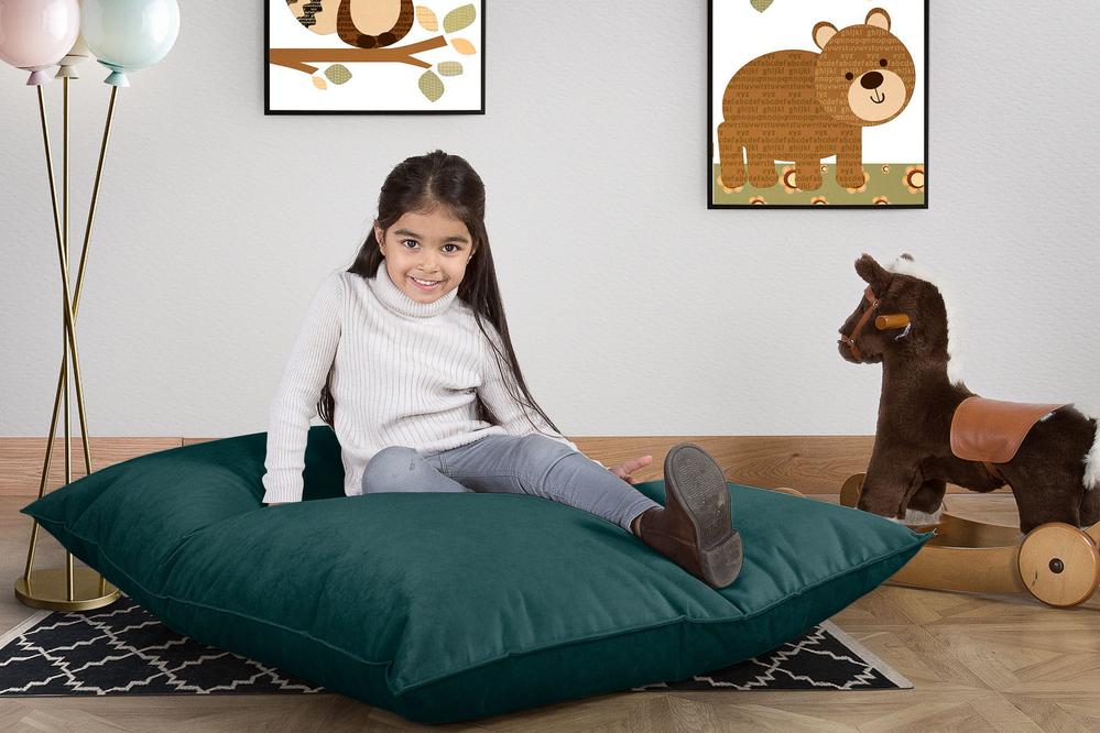 Sitzsack Kinder XL 2-14 jahren - Samt Türkis - Image 2