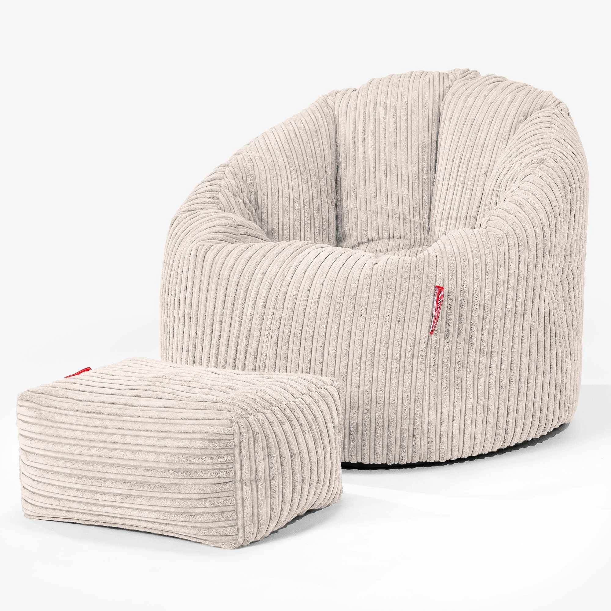 Sitzsack Kuschel Lounge Sessel - Cord Elfenbein - Image 2