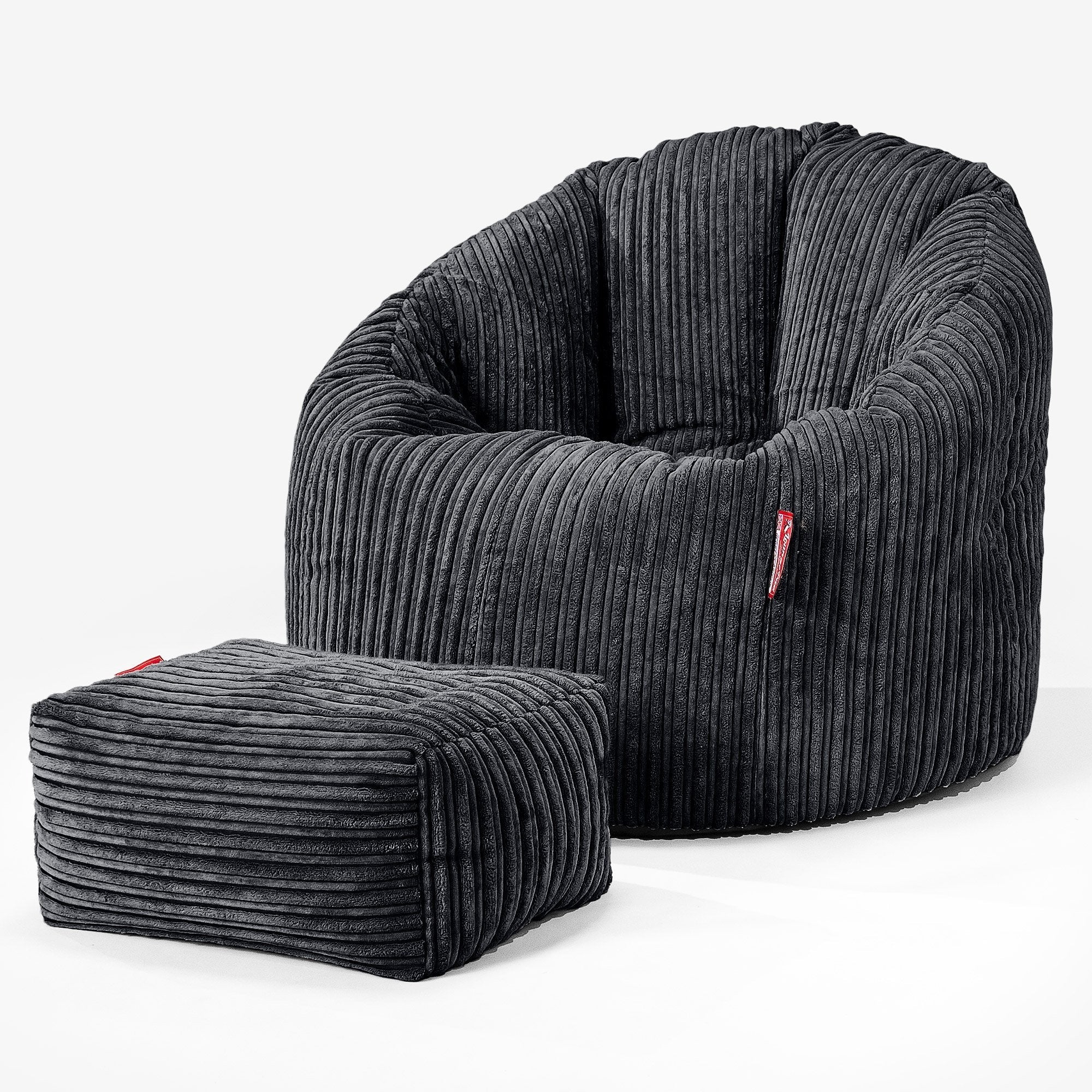 Sitzsack Kuschel Lounge Sessel - Cord Schwarz - Image 2