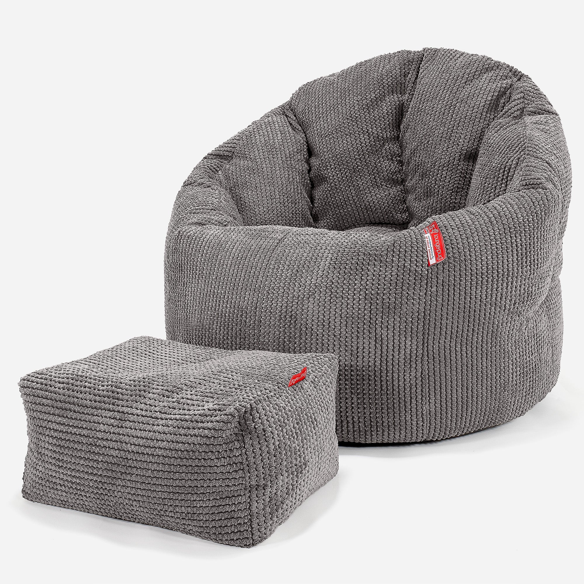 Sitzsack Kuschel Lounge Sessel - Pom-Pom Anthrazit - Image 2