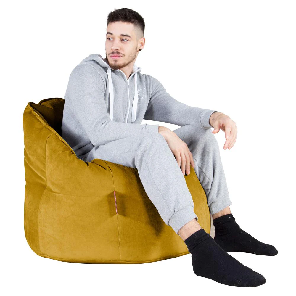 Sitzsack Kuschel Lounge Sessel - Samt Gold - Image 4