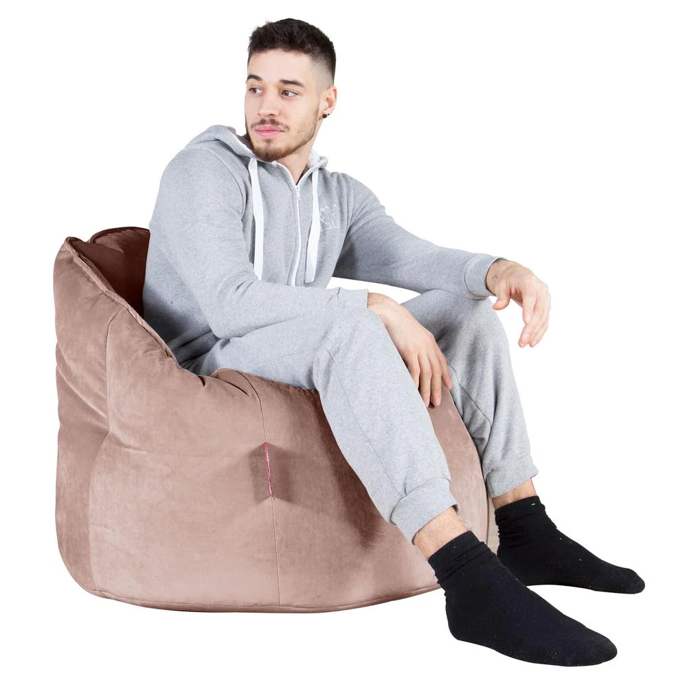 Sitzsack Kuschel Lounge Sessel - Samt Pink - Image 4