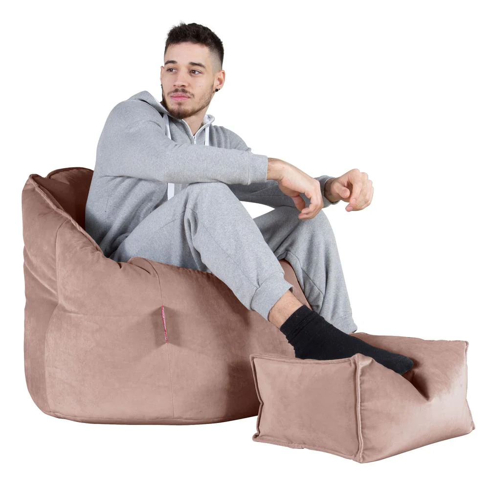 Sitzsack Kuschel Lounge Sessel - Samt Pink - Image 5
