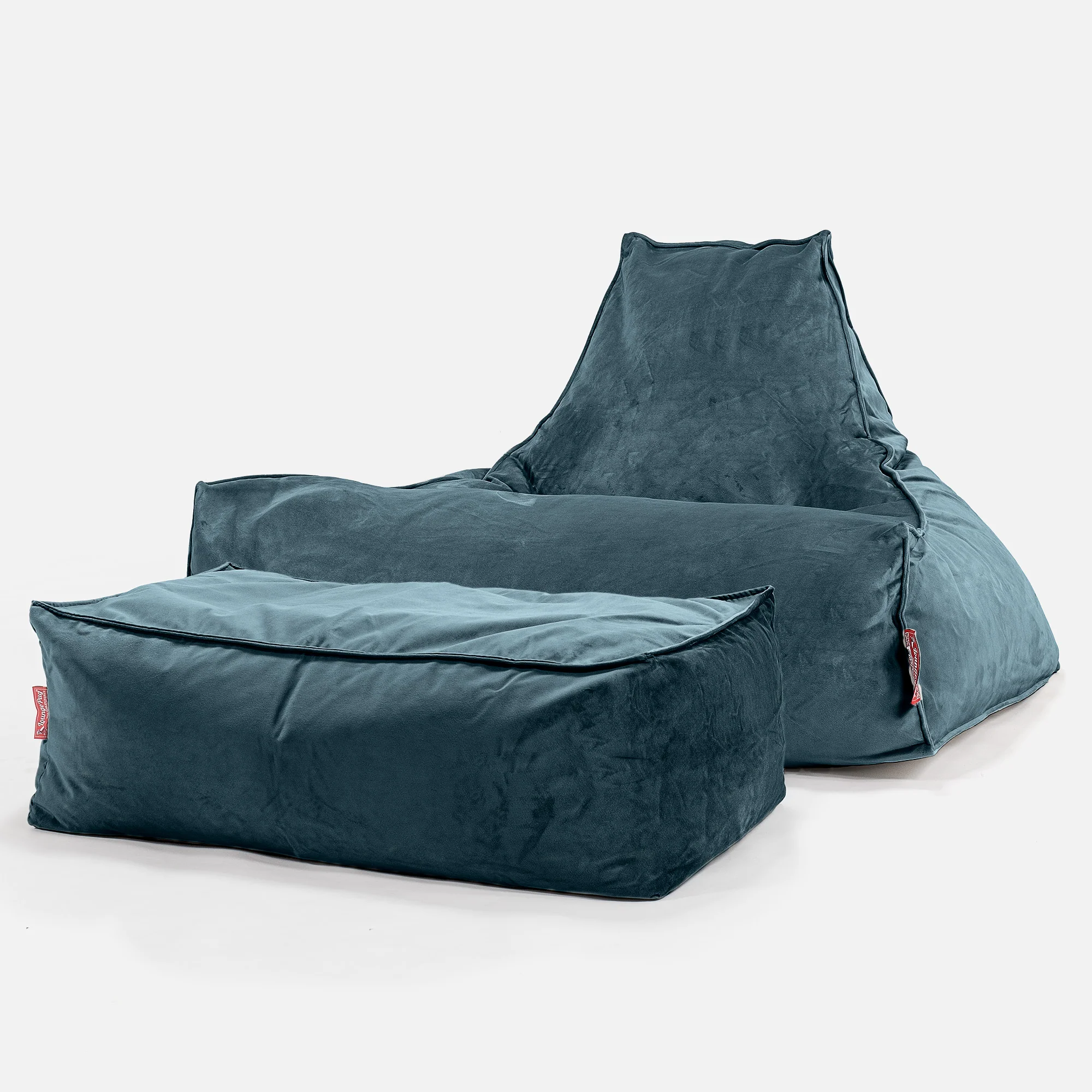 Sitzsack Lounge Sessel - Samt Türkis - Image 2