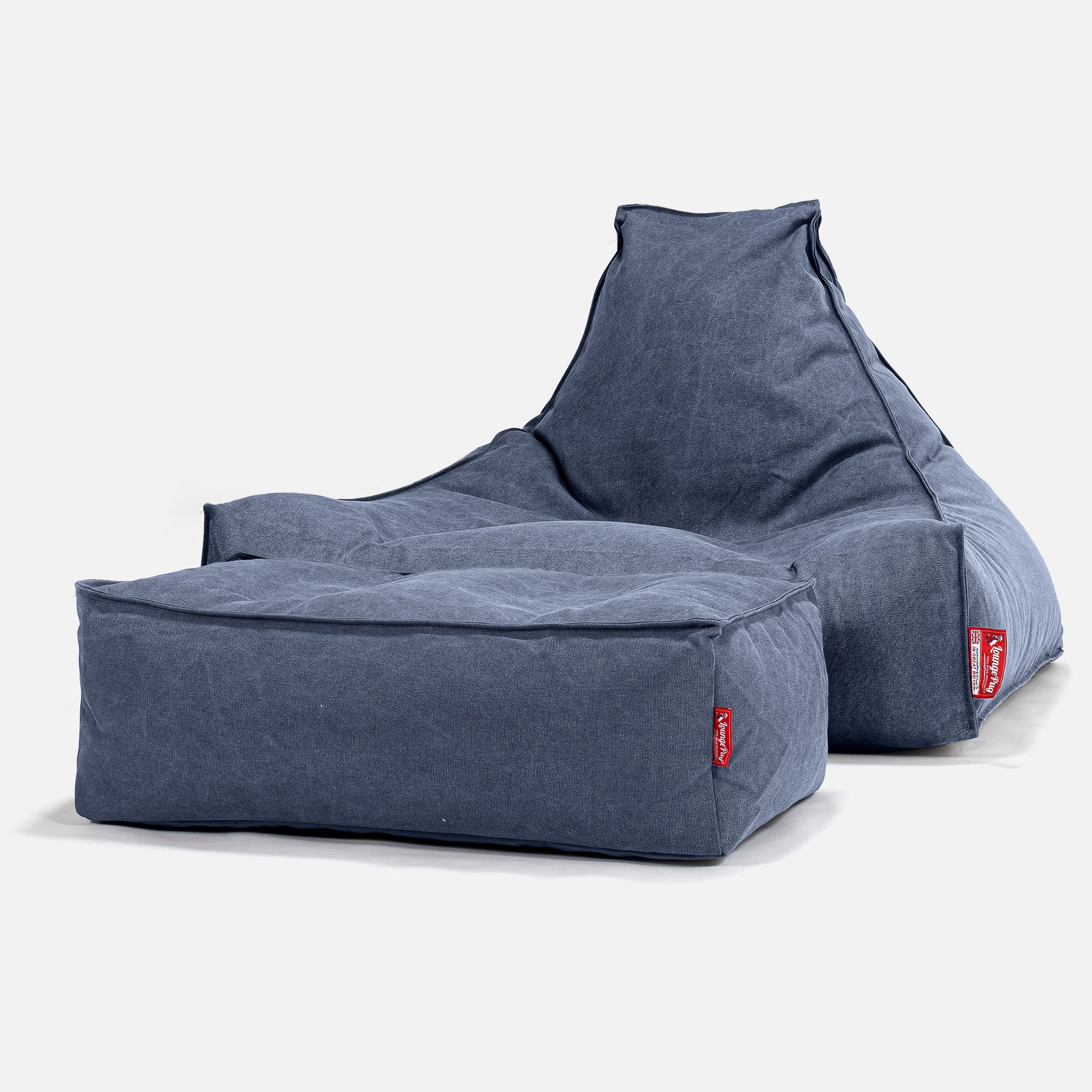 Sitzsack Lounge Sessel - Stonewashed-stoff Marineblau - Image 2