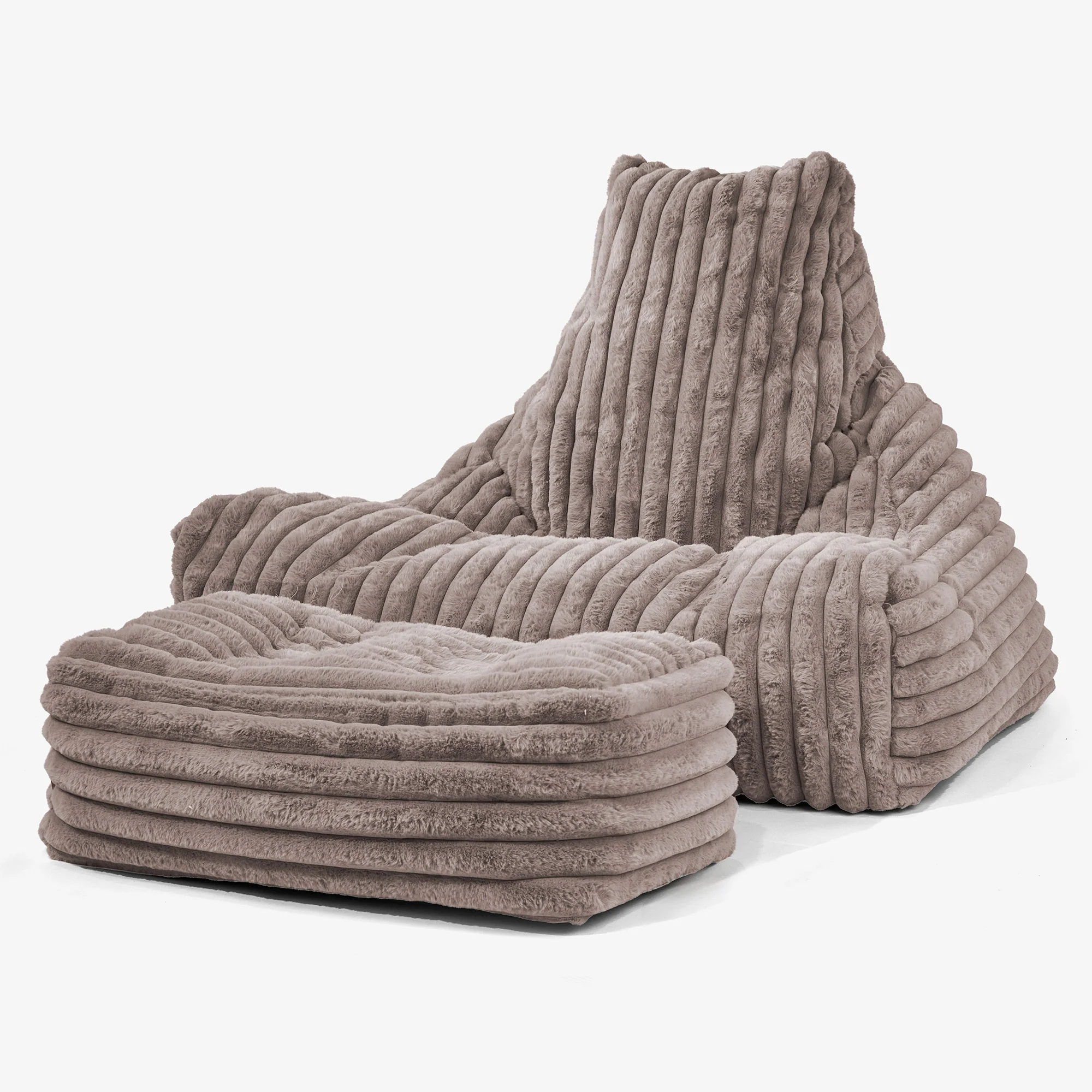 Sitzsack Lounge Sessel - Ultra Plüsch Cord Nerzfarben - Image 2