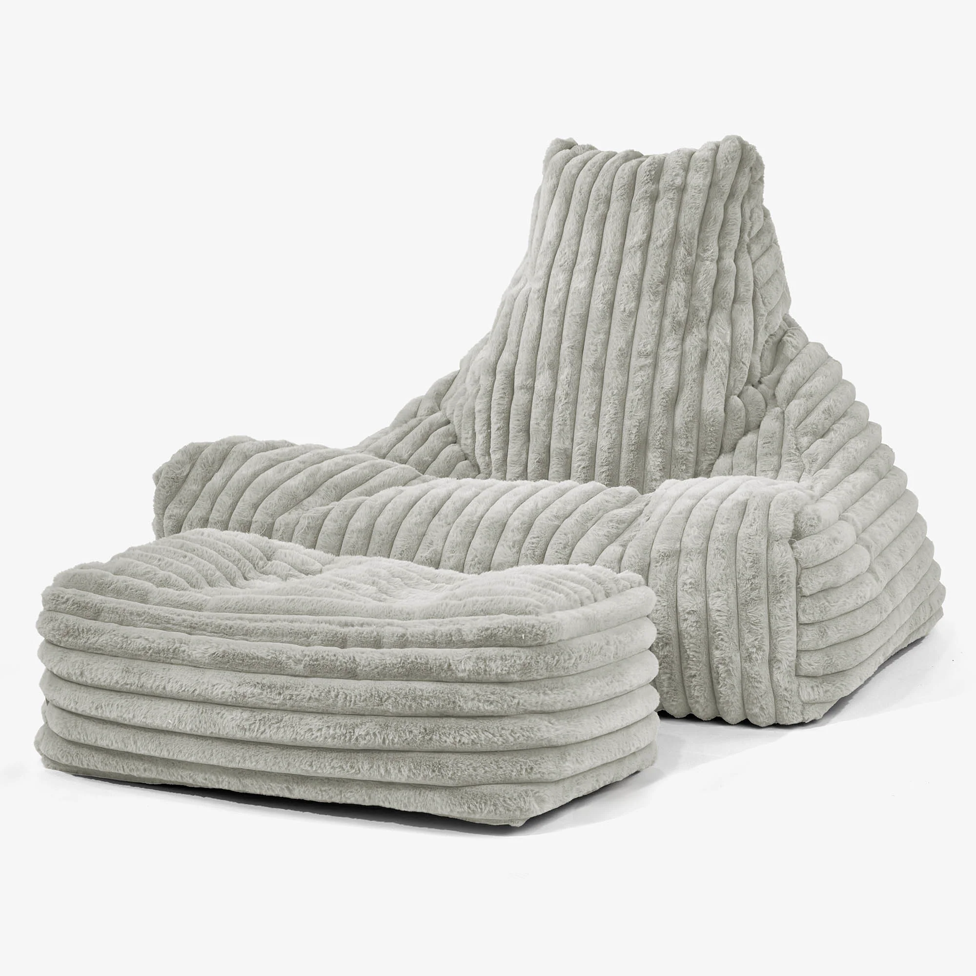 Sitzsack Lounge Sessel - Ultra Plüsch Cord Salbeigrün - Image 2