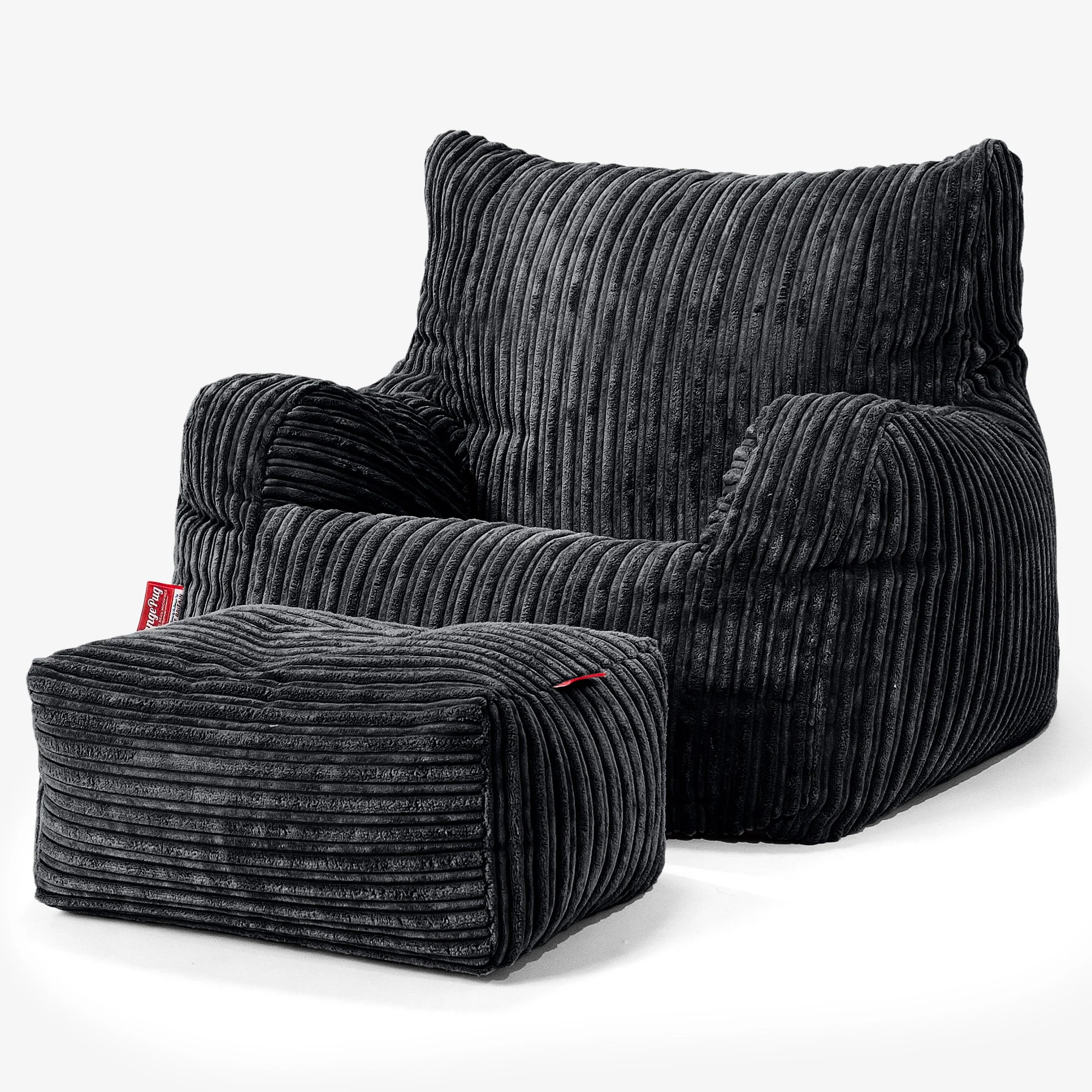 Josephine Sitzsack Ohrensessel - Cord Schwarz - Image 2