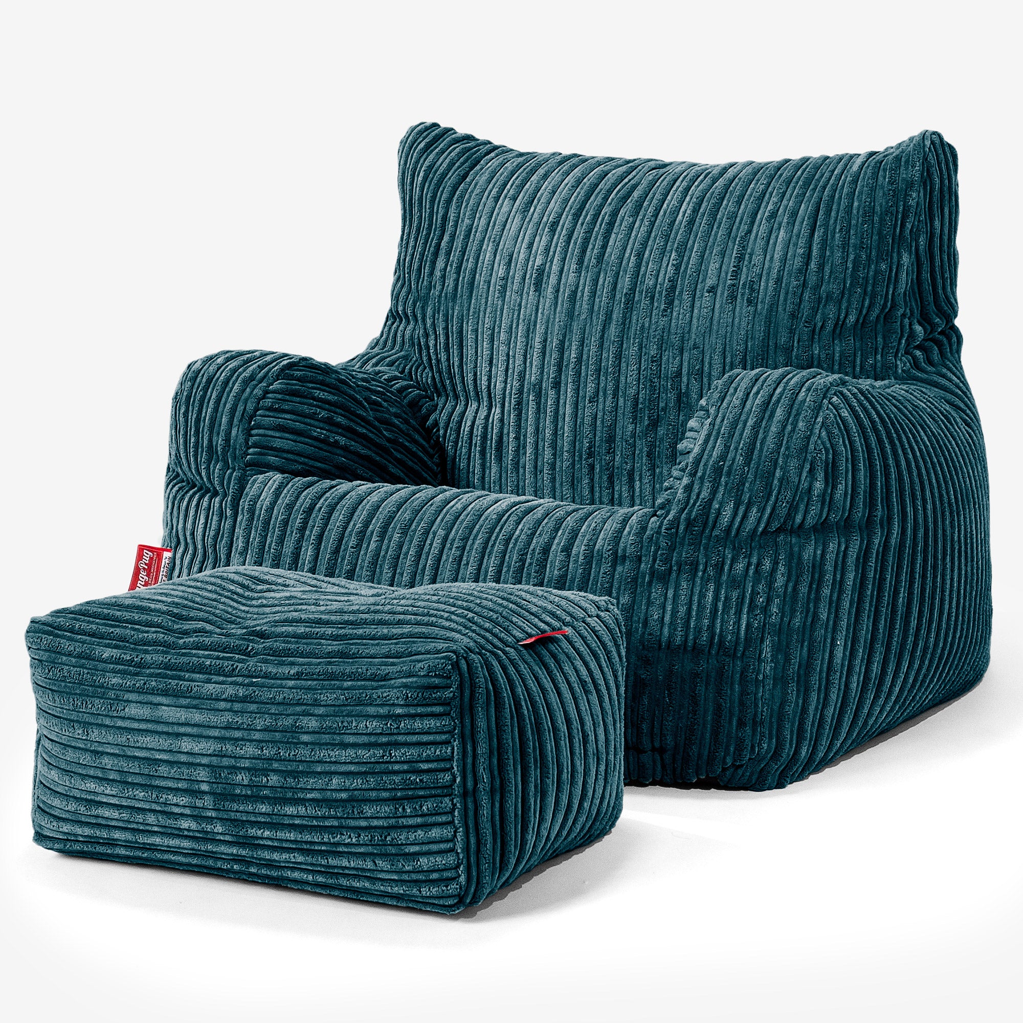 Sitzsack Sessel für Teenager 6-14 Jahre - Cord Blaugrün - Image 3