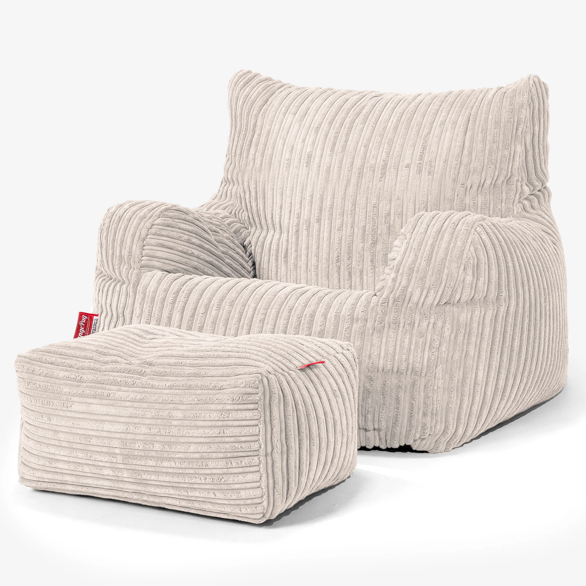Sitzsack Sessel für Teenager 6-14 Jahre - Cord Elfenbein - Image 3