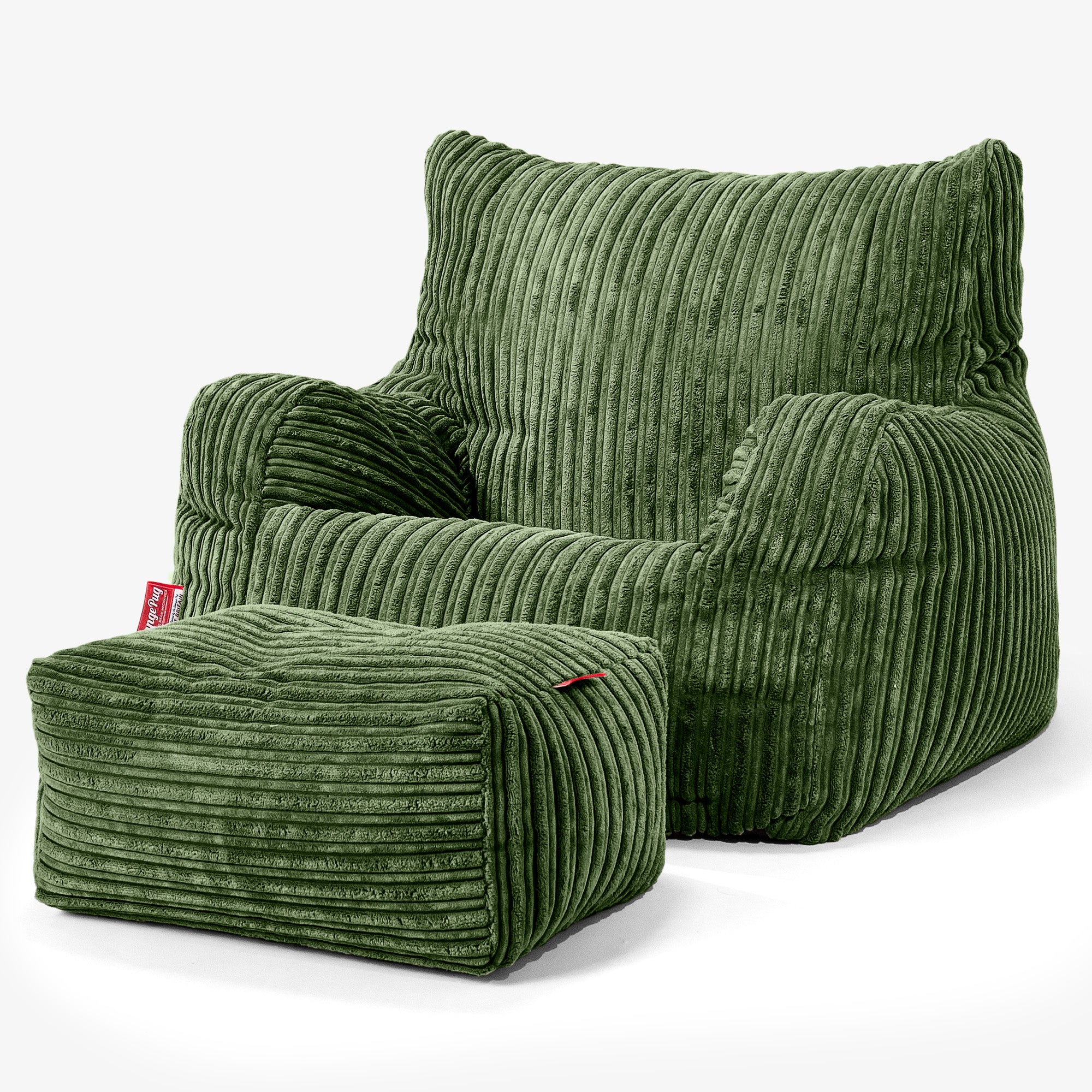 Sitzsack Sessel für Teenager 6-14 Jahre - Cord Nadelwaldgrün - Image 3
