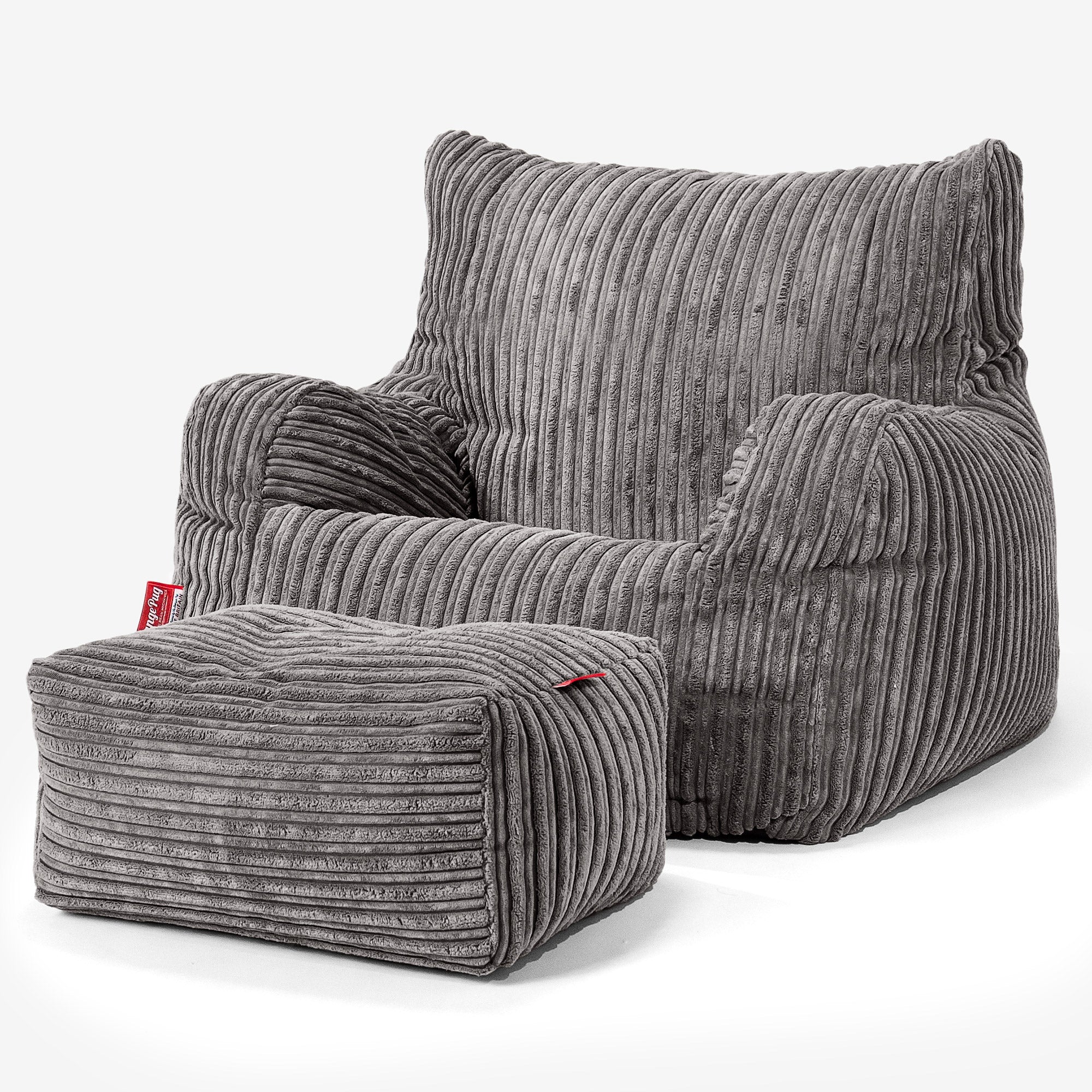 Sitzsack Sessel für Teenager 6-14 Jahre - Cord Graphitgrau - Image 3