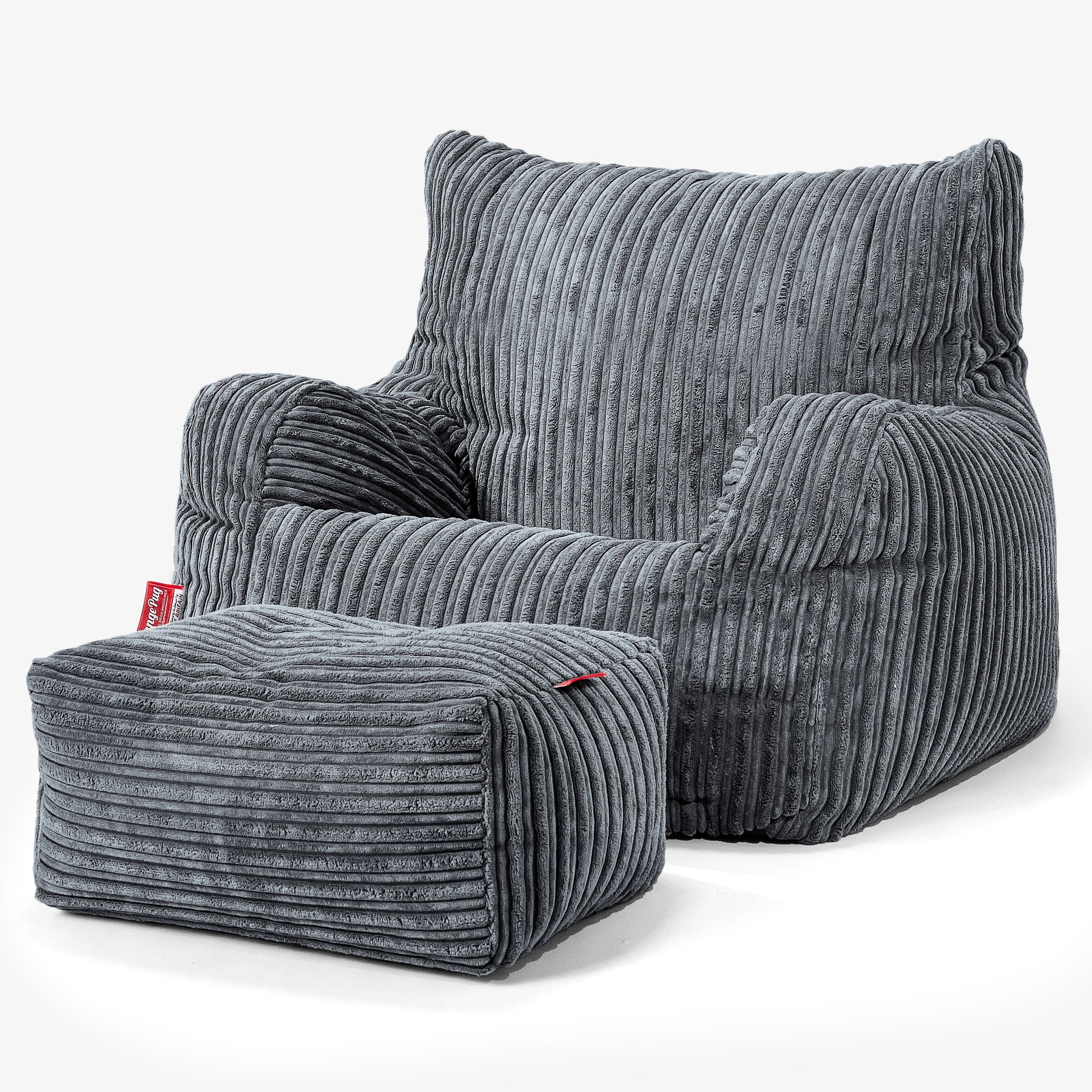Sitzsack Sessel für Teenager 6-14 Jahre - Cord Schiefergrau - Image 3