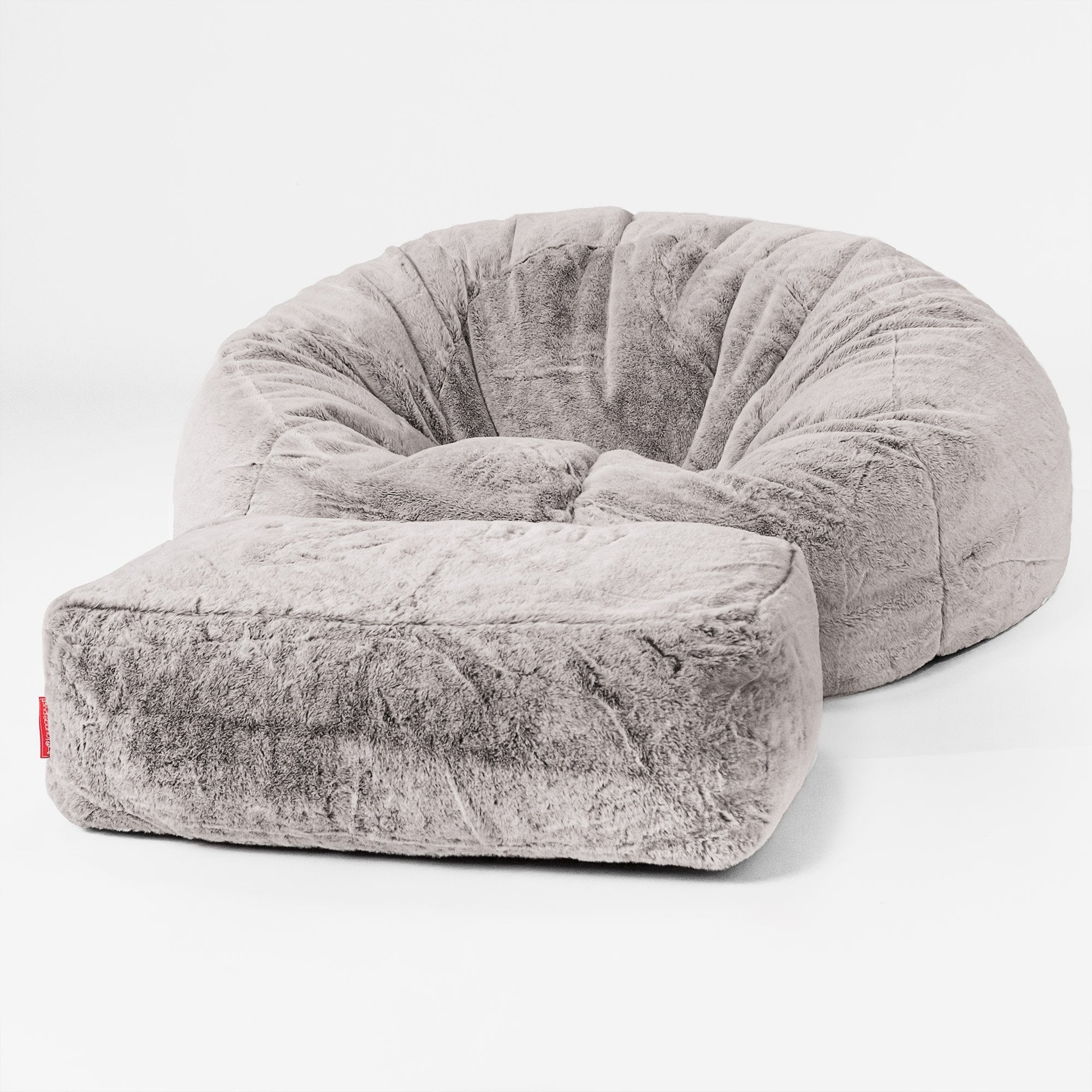 Sitzsack Sofa - Kaninchen Kunstfell Hellgrau - Image 2