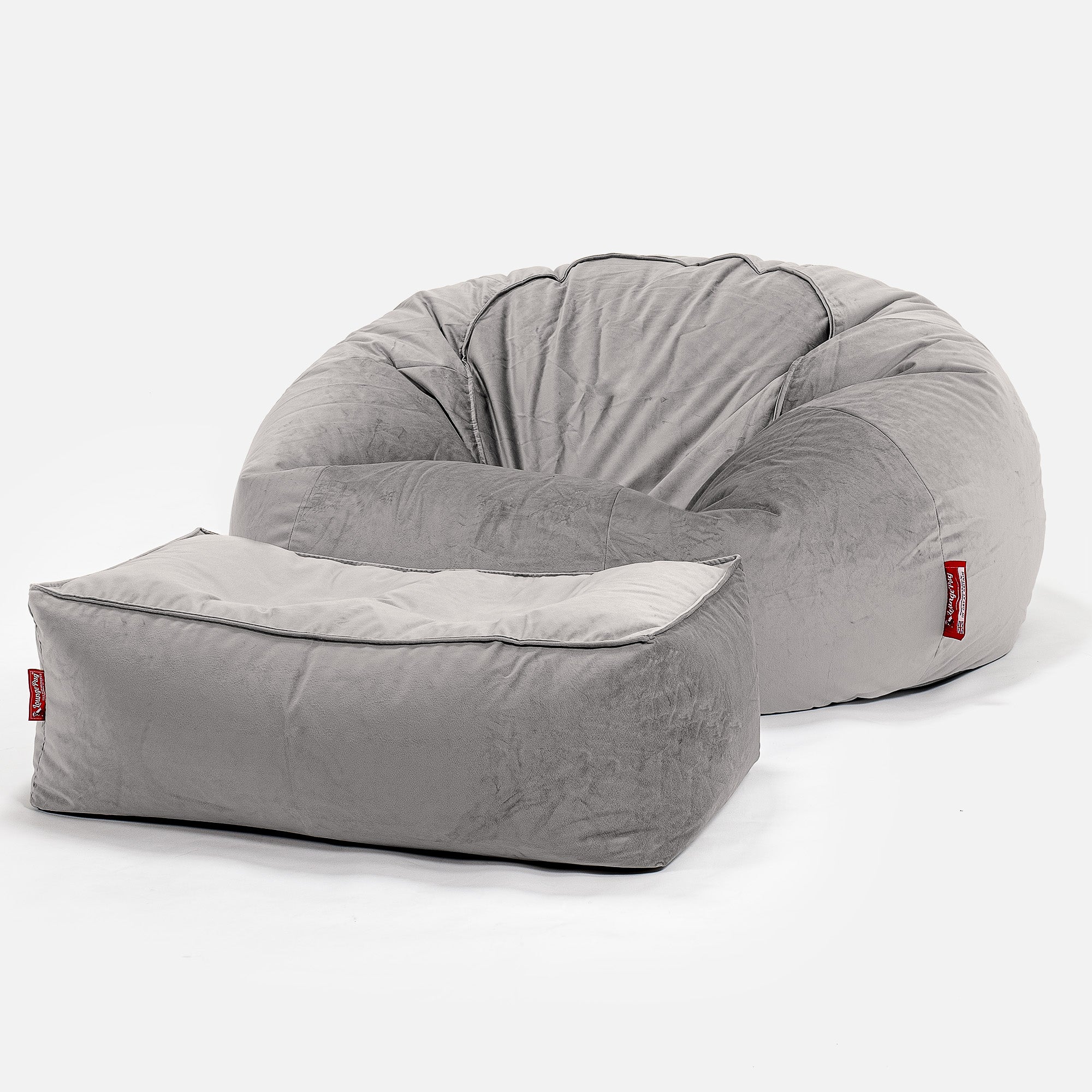 Sitzsack Sofa - Samt Silber - Image 2