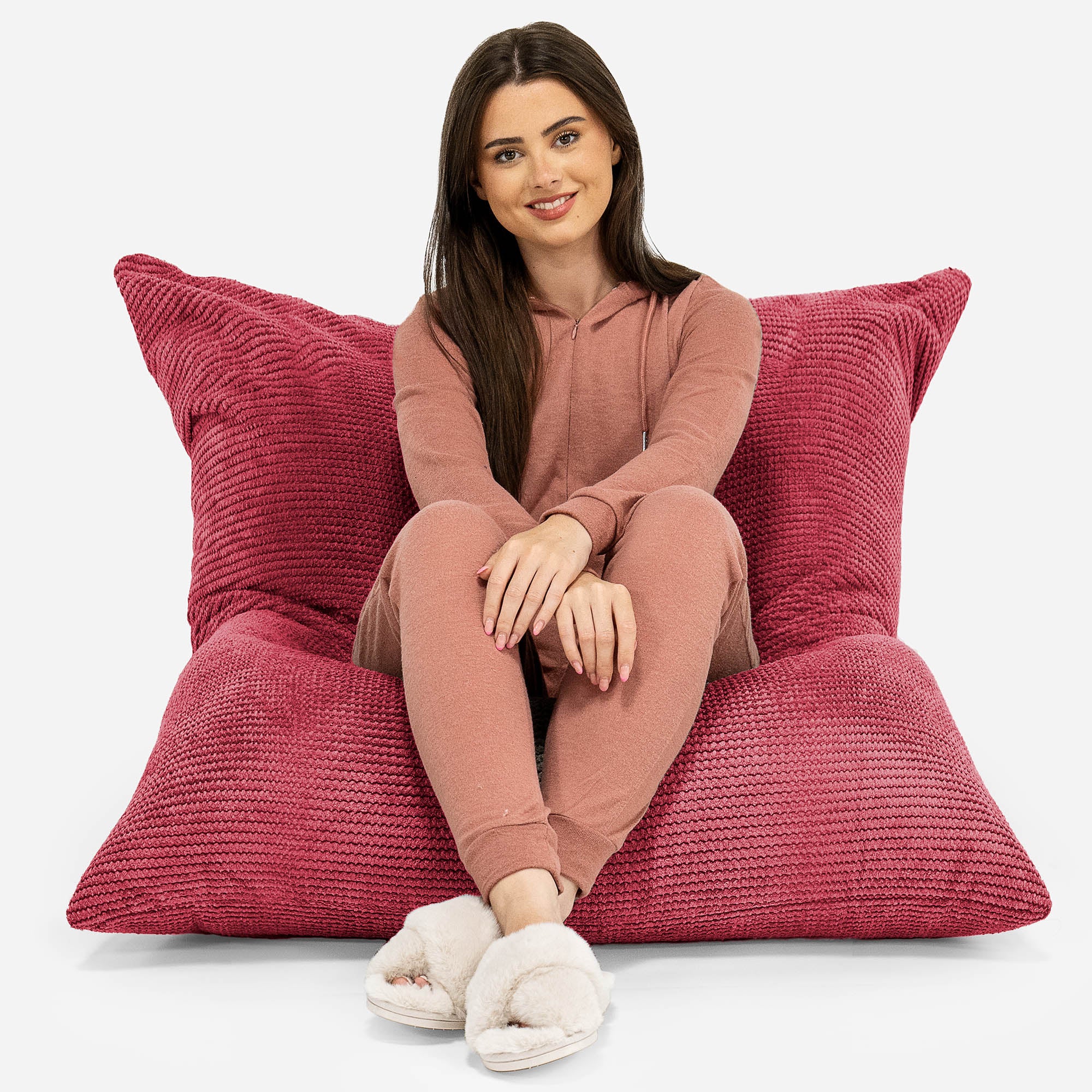 Sitzsack XXL - Pom-Pom Pastellrot - Image 2