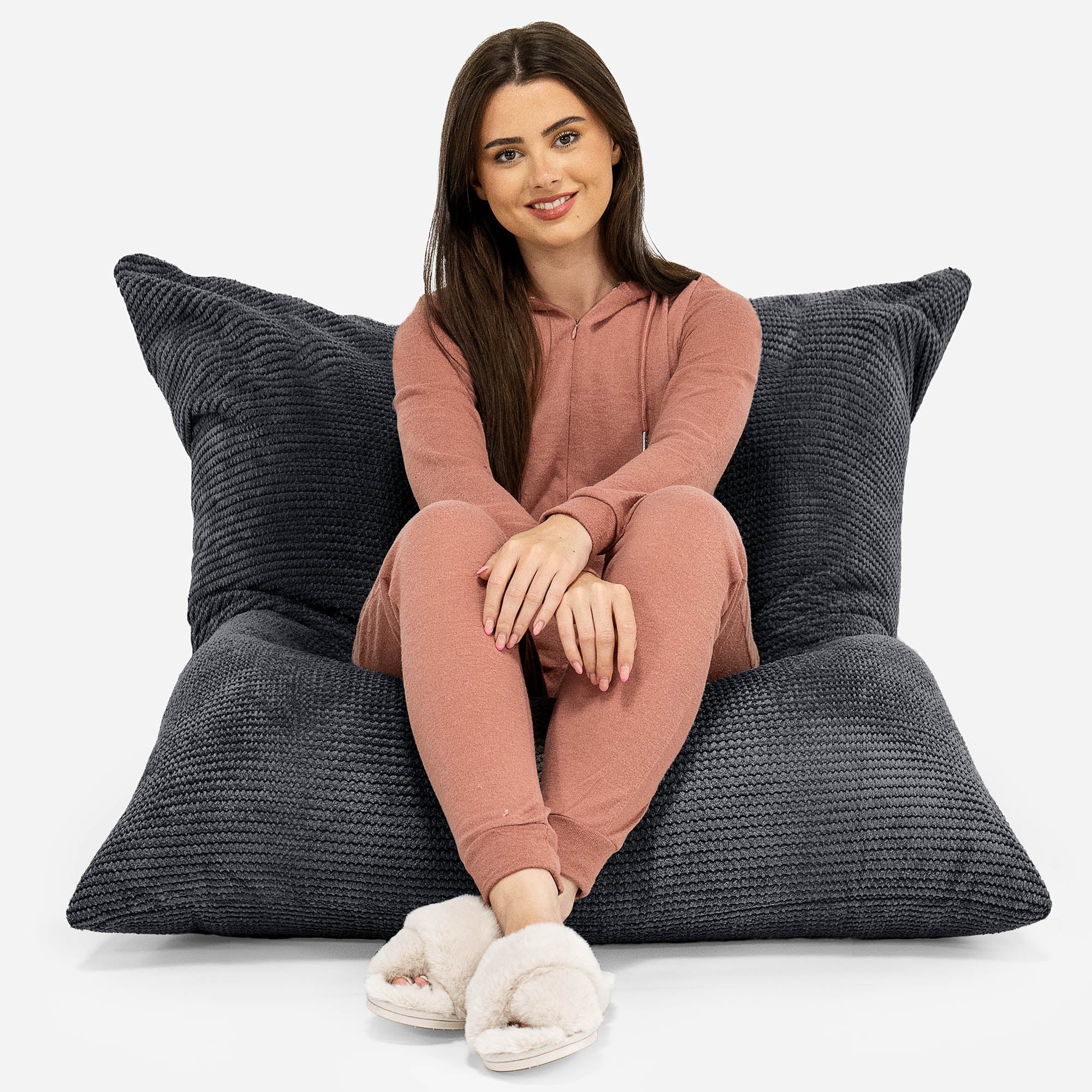 Sitzsack XXL - Pom-Pom Schwarz - Image 2