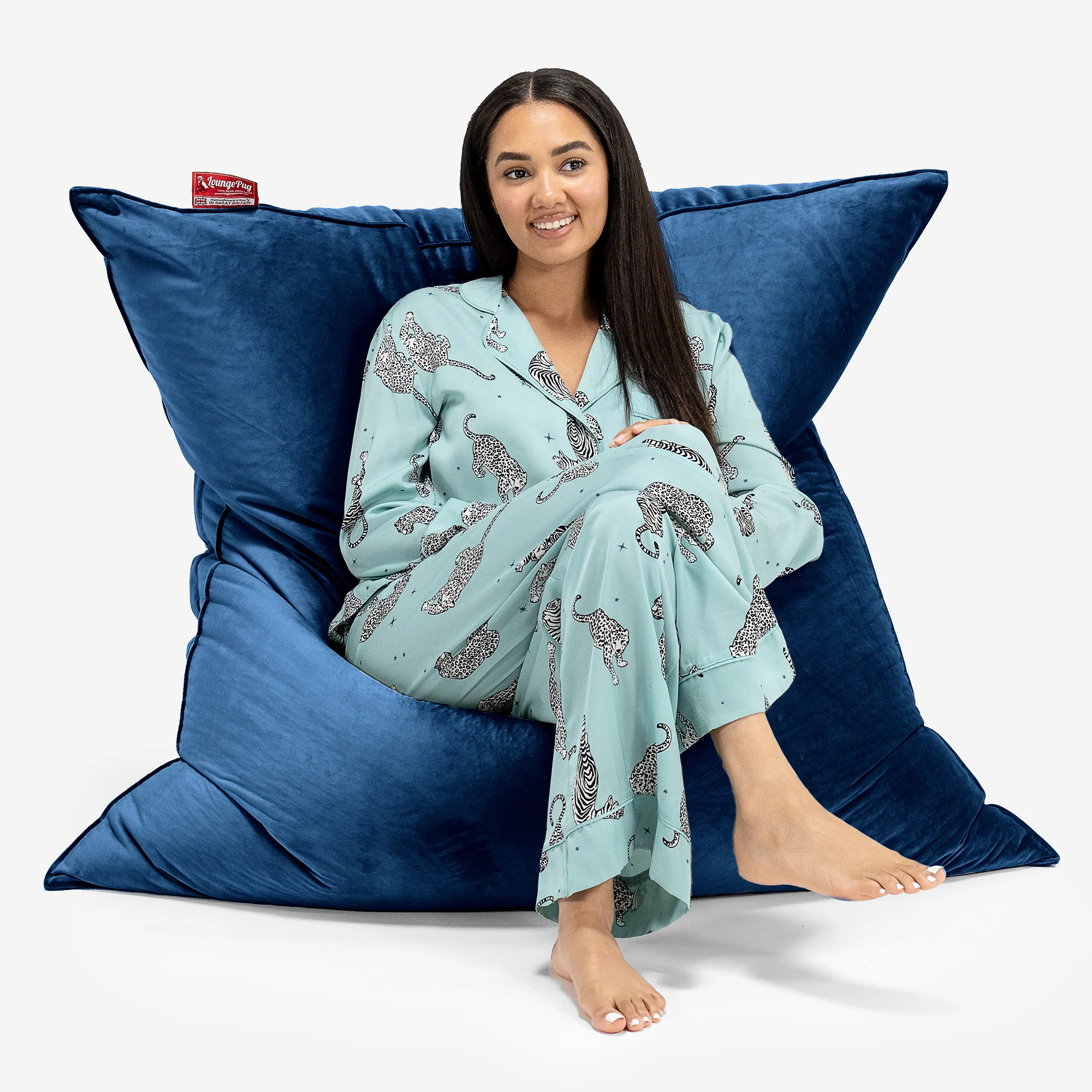 Sitzsack XXL - Samt Marineblau - Image 2