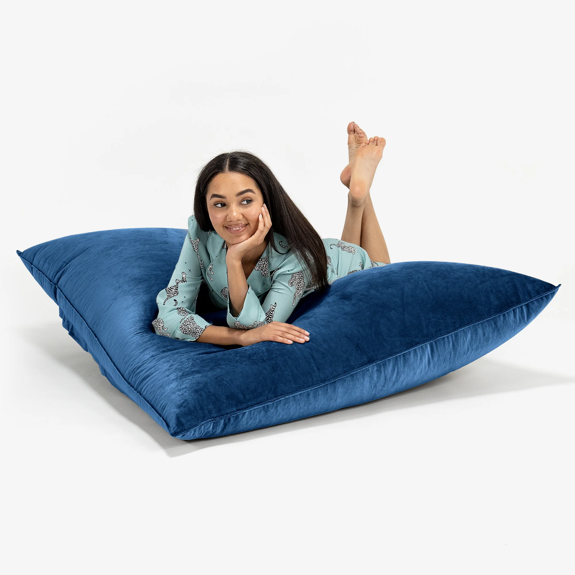 Sitzsack XXL - Samt Marineblau - Image 3