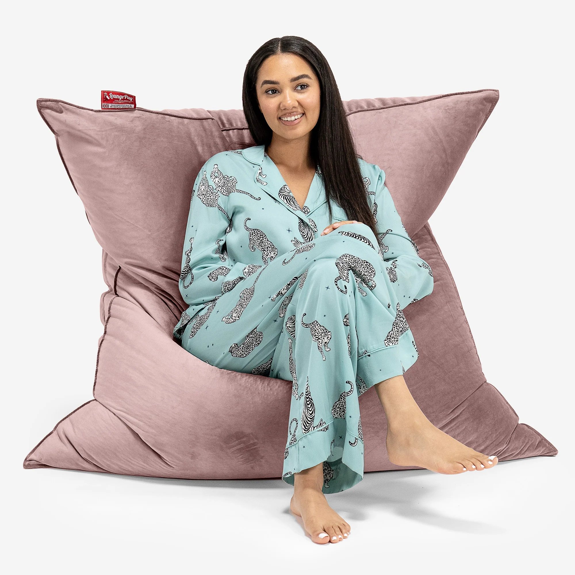 Sitzsack XXL - Samt Pink - Image 2