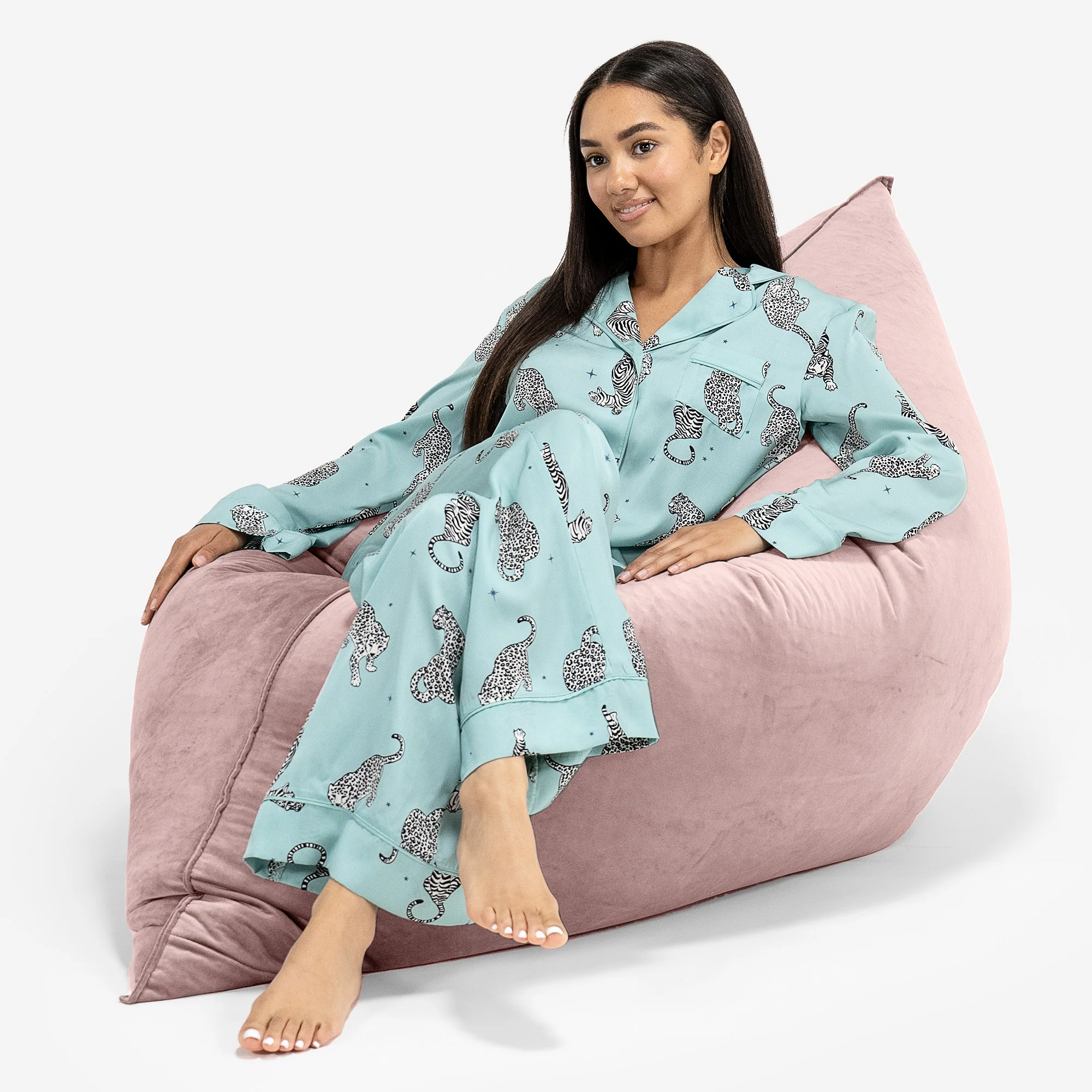 Sitzsack XXL - Samt Pink - Image 4