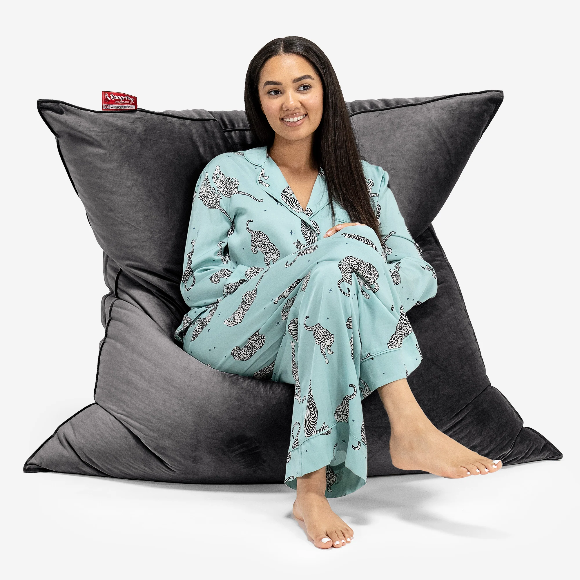 Sitzsack XXL - Samt Schiefergrau - Image 2