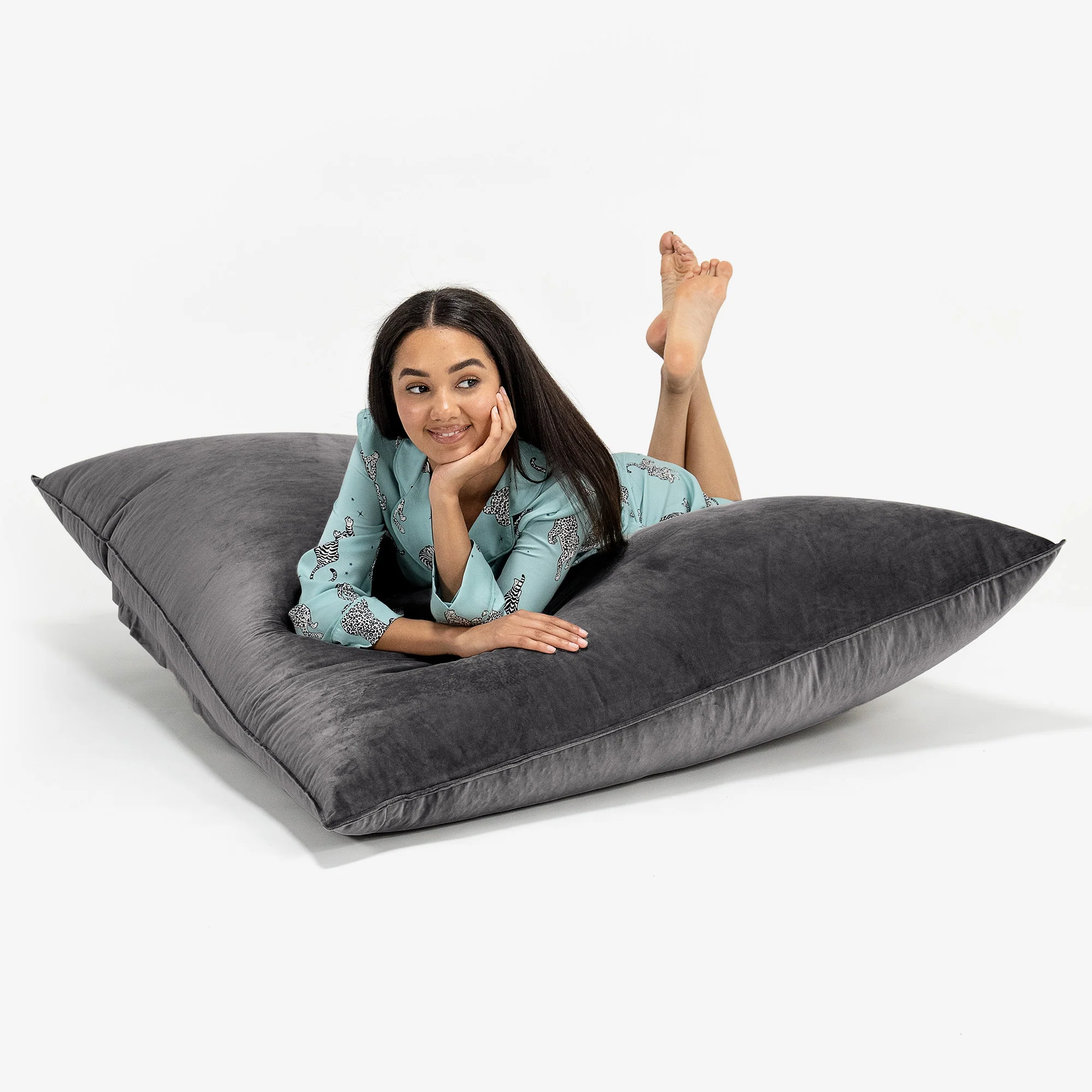 Sitzsack XXL - Samt Schiefergrau - Image 3