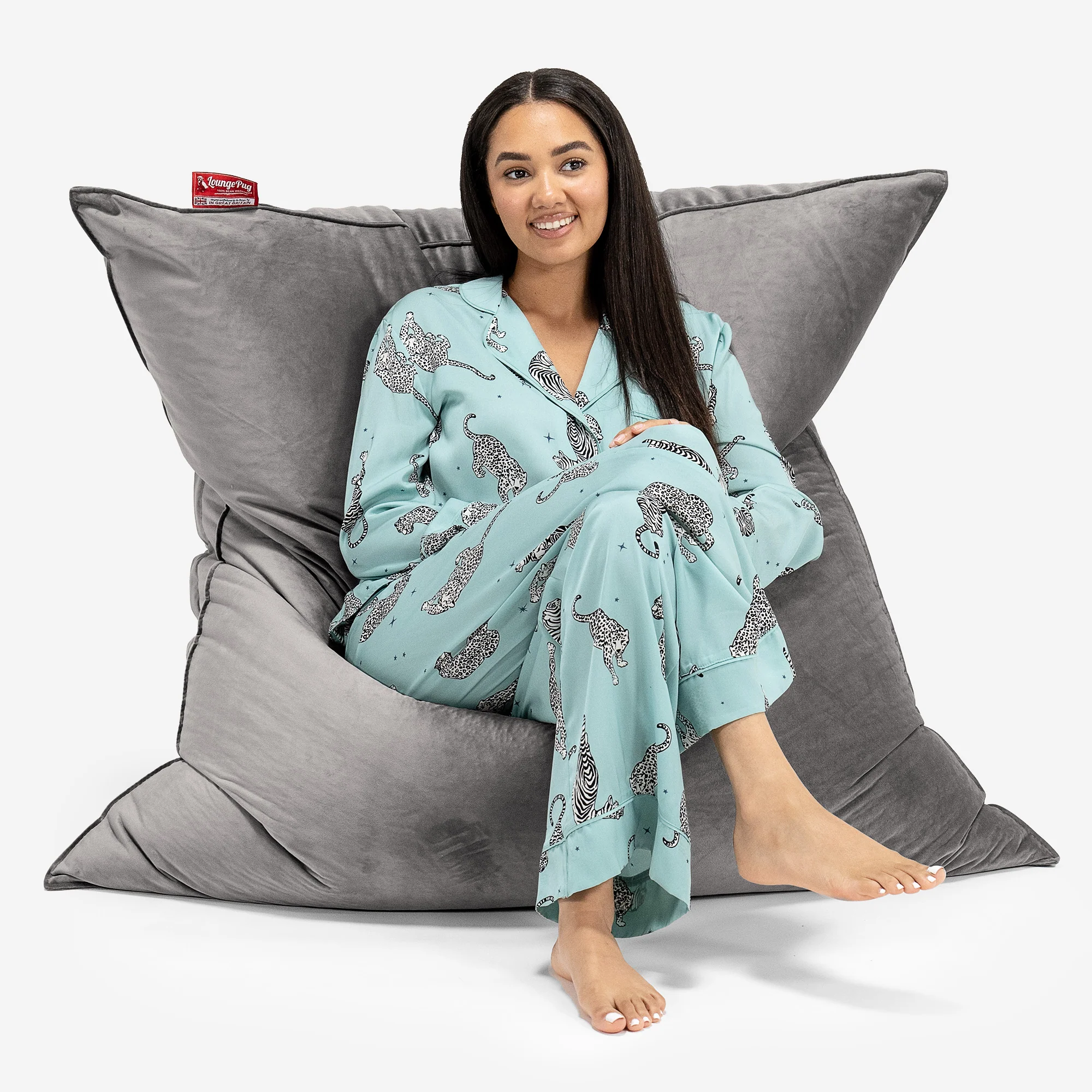 Sitzsack XXL - Samt Silber - Image 2