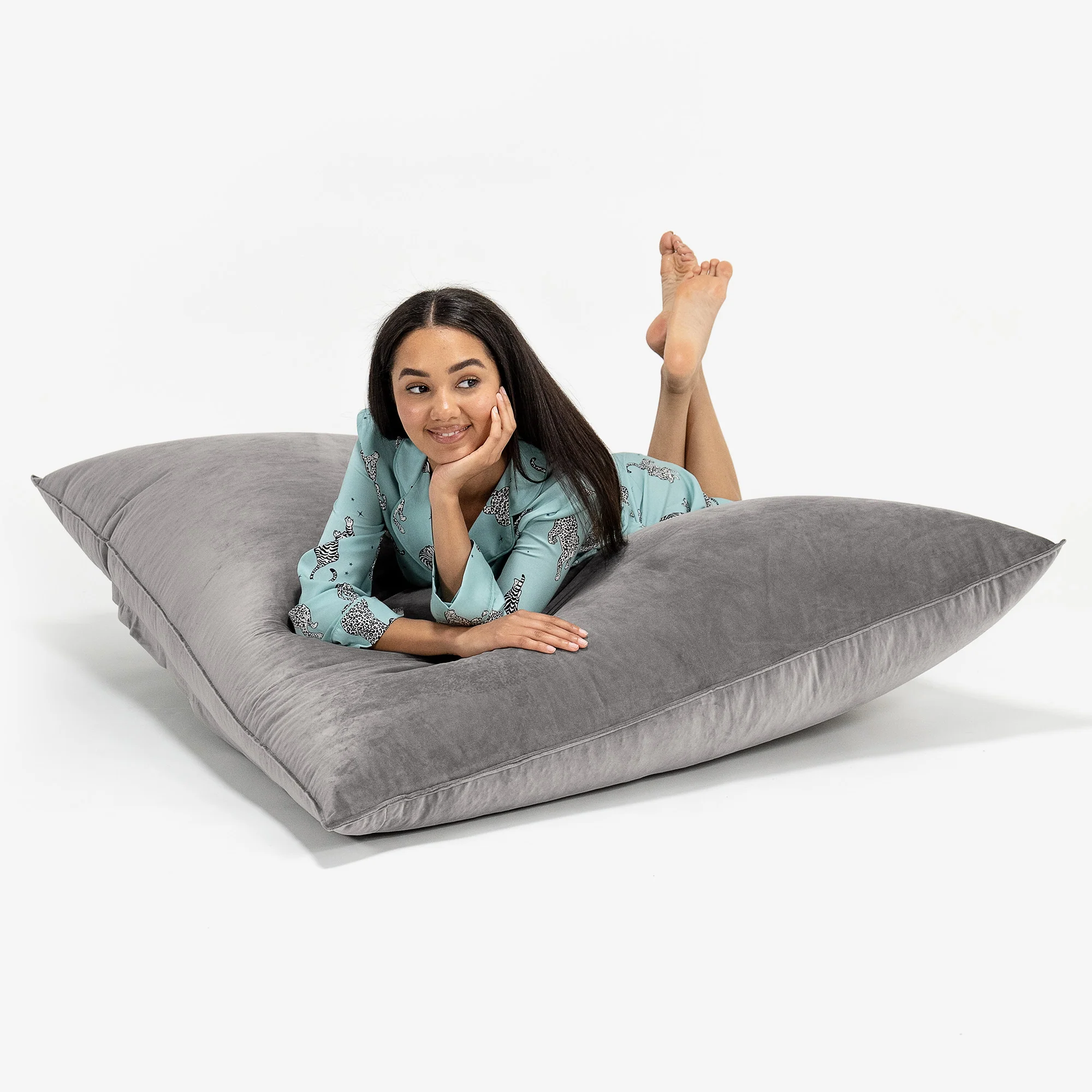 Sitzsack XXL - Samt Silber - Image 3