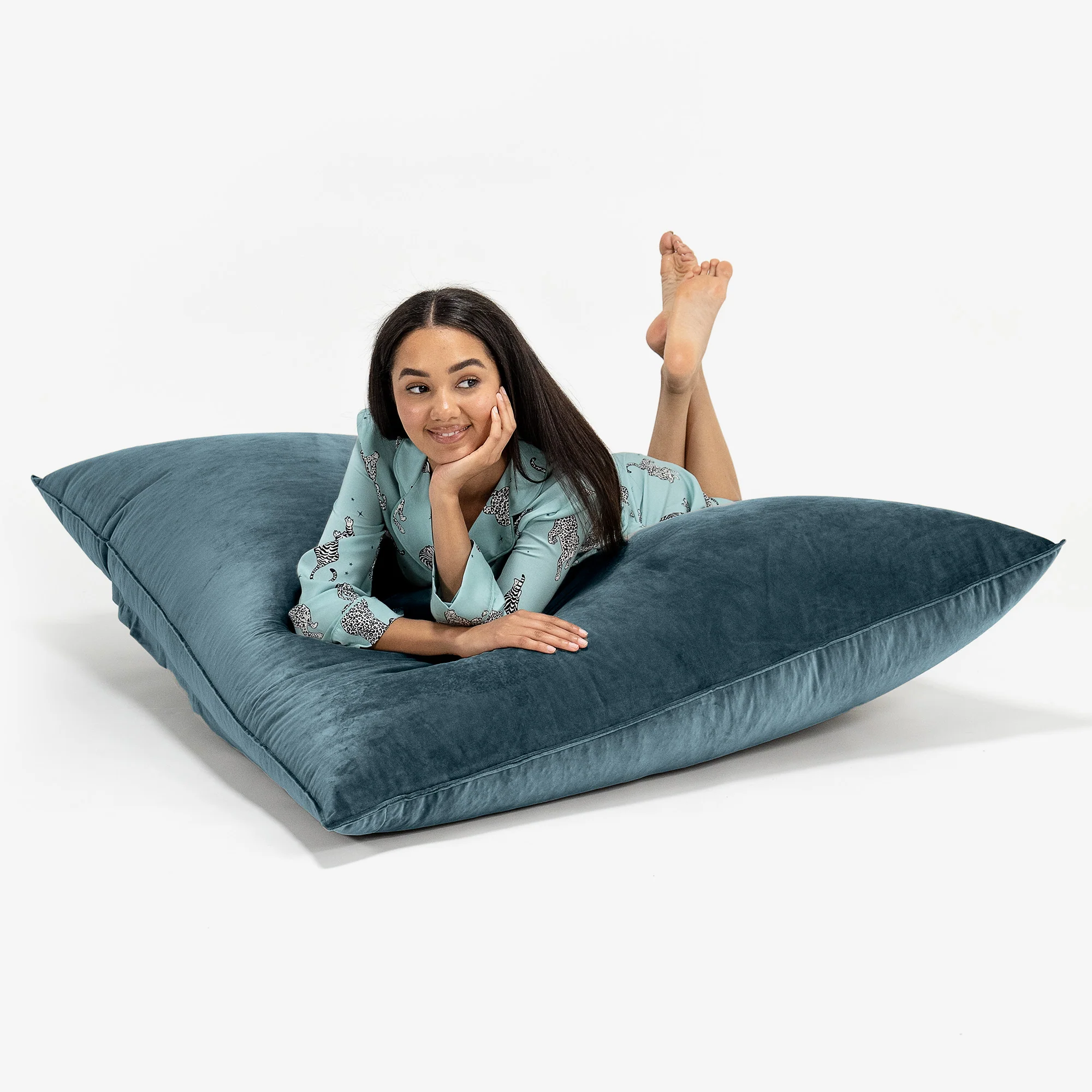 Sitzsack XXL - Samt Türkis - Image 3