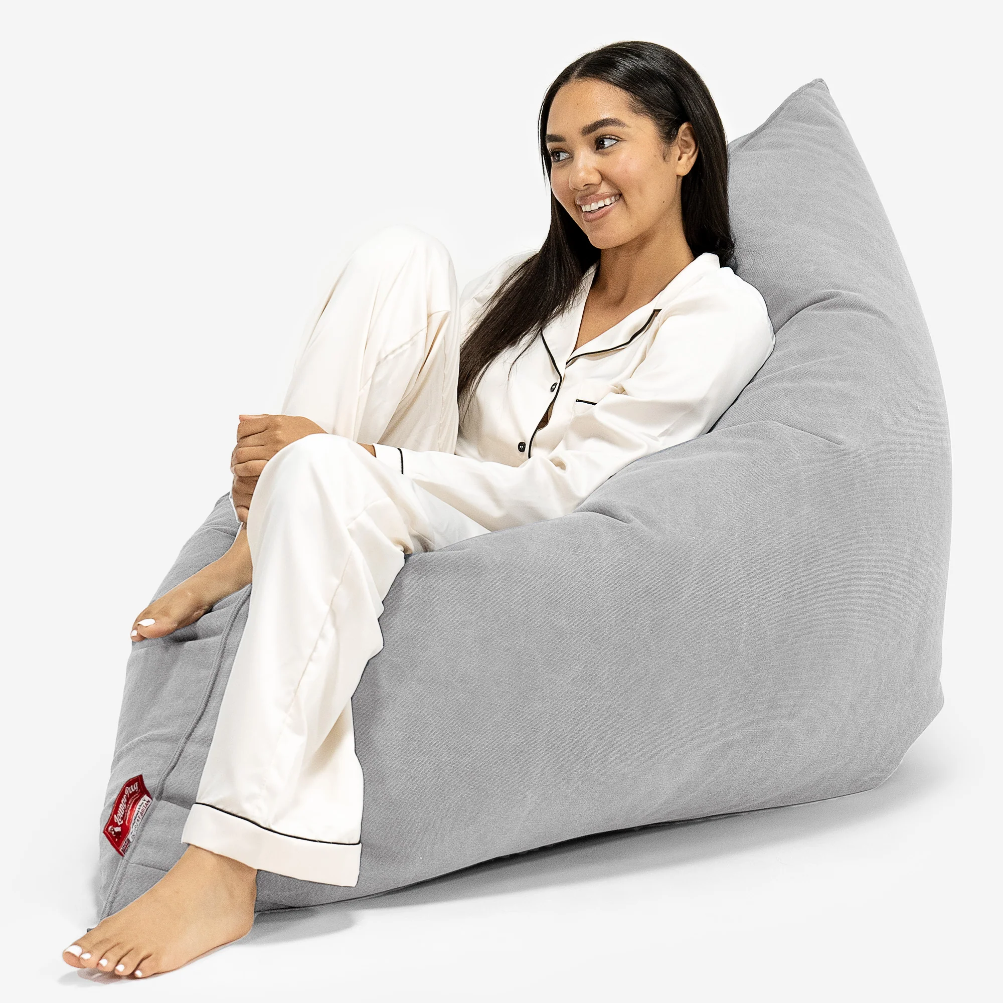 Sitzsack XXL - Stonewashed-stoff Pewter - Image 3