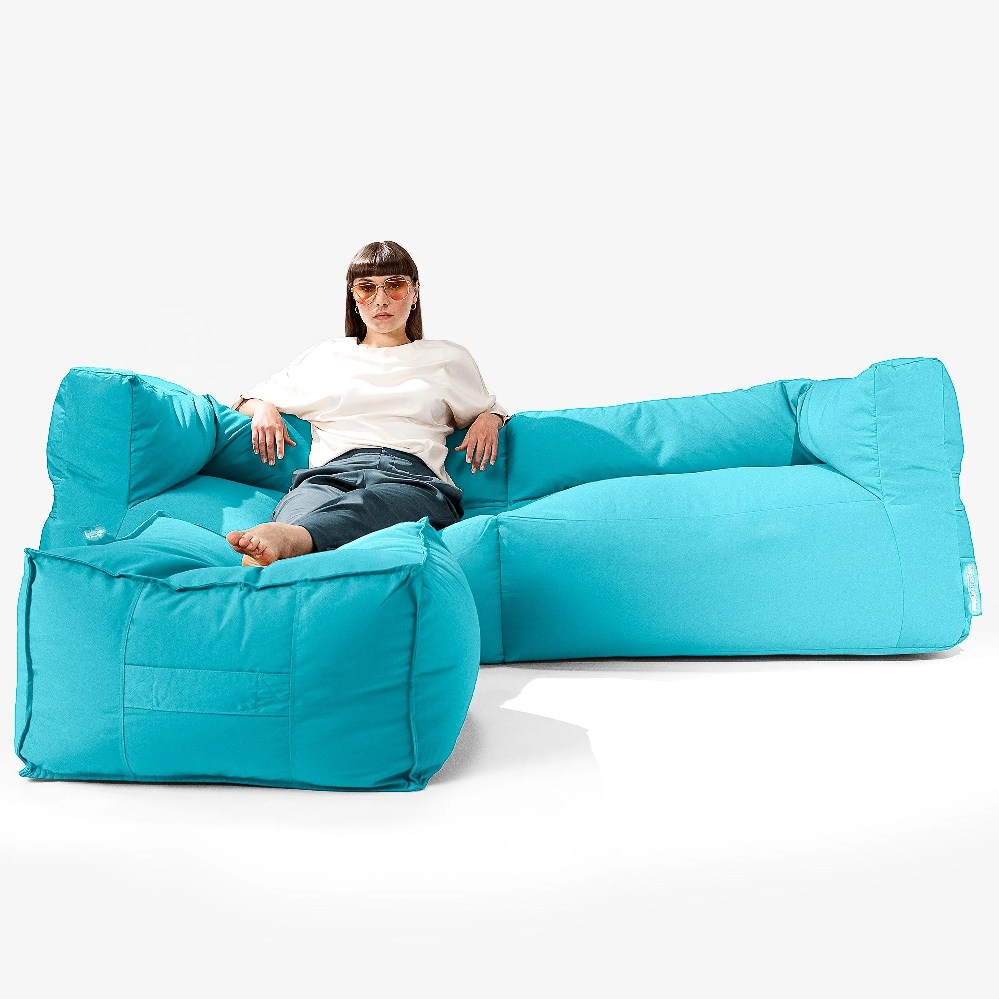 SoleiStorm™ Ultra 2000 h+ 3-Sitzer Sitzsacksofa - Olefin Aqua - Image 2