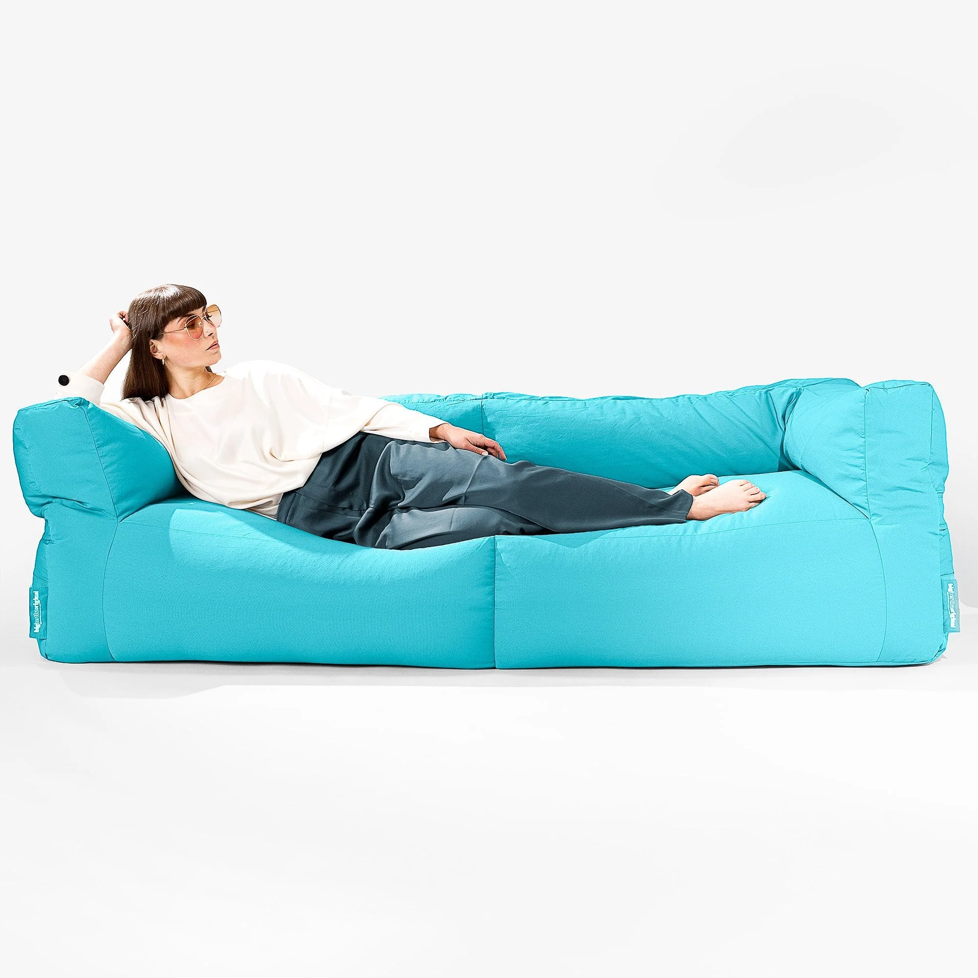 SoleiStorm™ Ultra 2000 h+ 3-Sitzer Sitzsacksofa - Olefin Aqua - Image 4