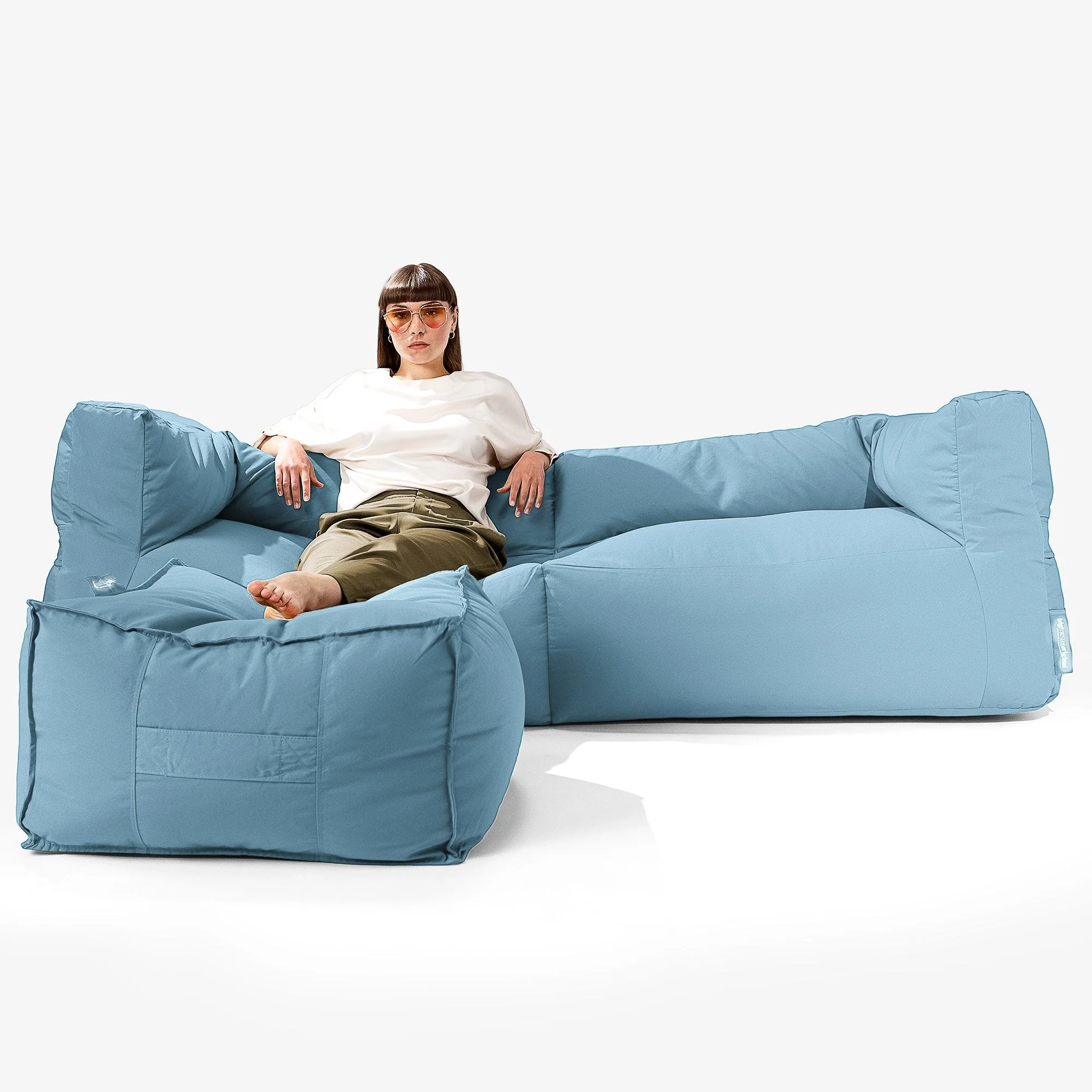 SoleiStorm™ Ultra 2000 h+ 3-Sitzer Sitzsacksofa - Olefin Baby Blau - Image 2