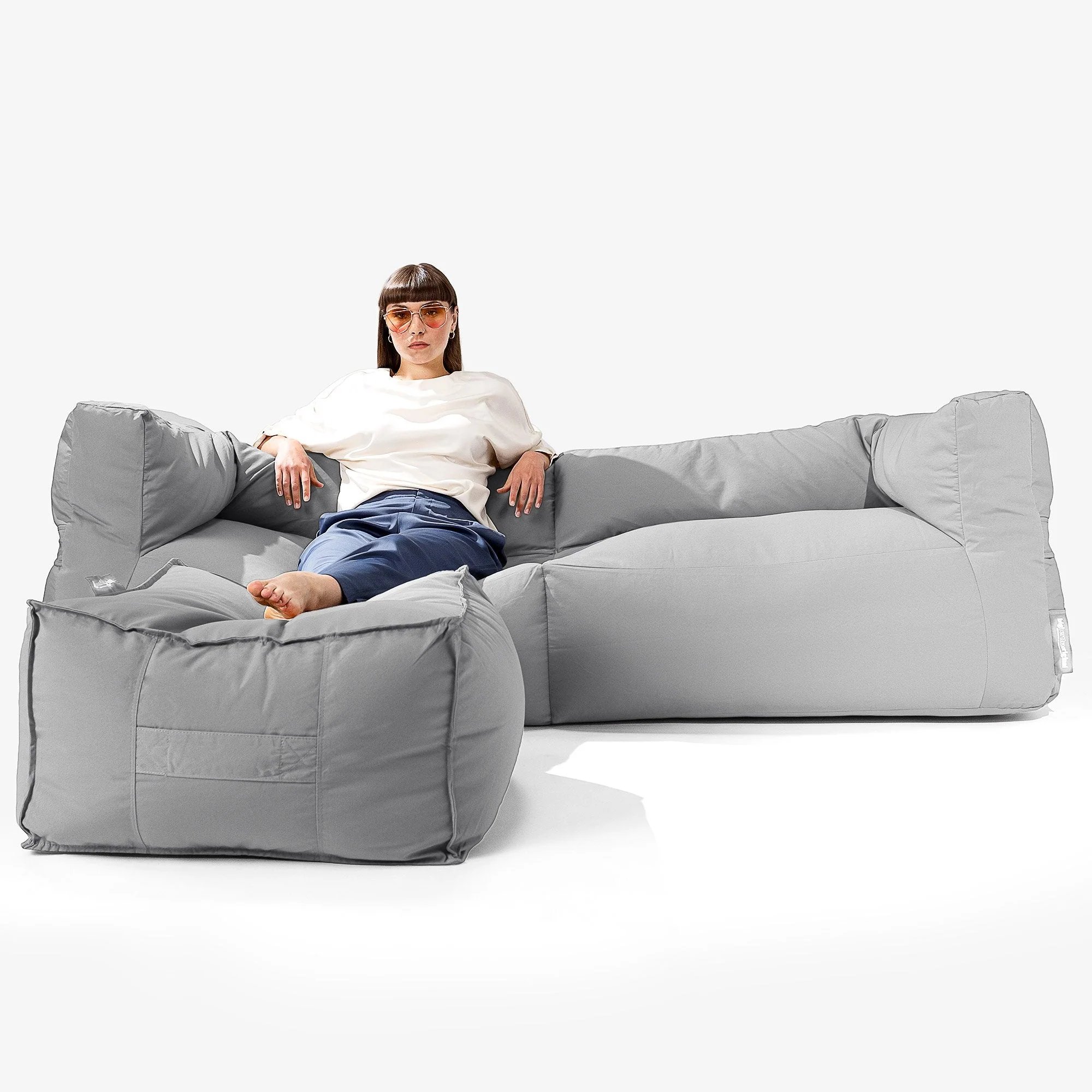 SoleiStorm™ Ultra 2000 h+ 3-Sitzer Sitzsacksofa - Olefin Mittelgrau - Image 2