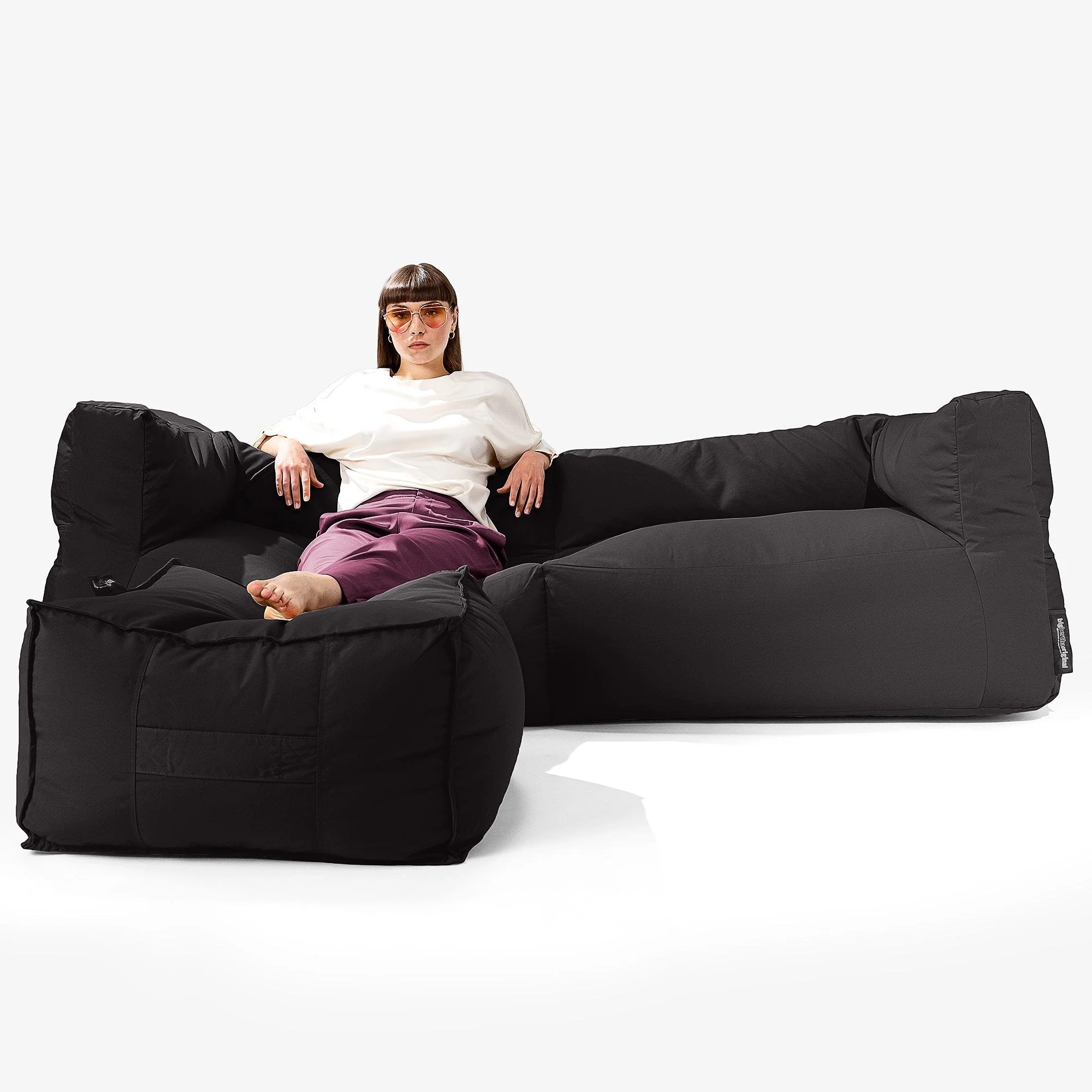 SoleiStorm™ Ultra 2000 h+ 3-Sitzer Sitzsacksofa - Olefin Schwarz - Image 2