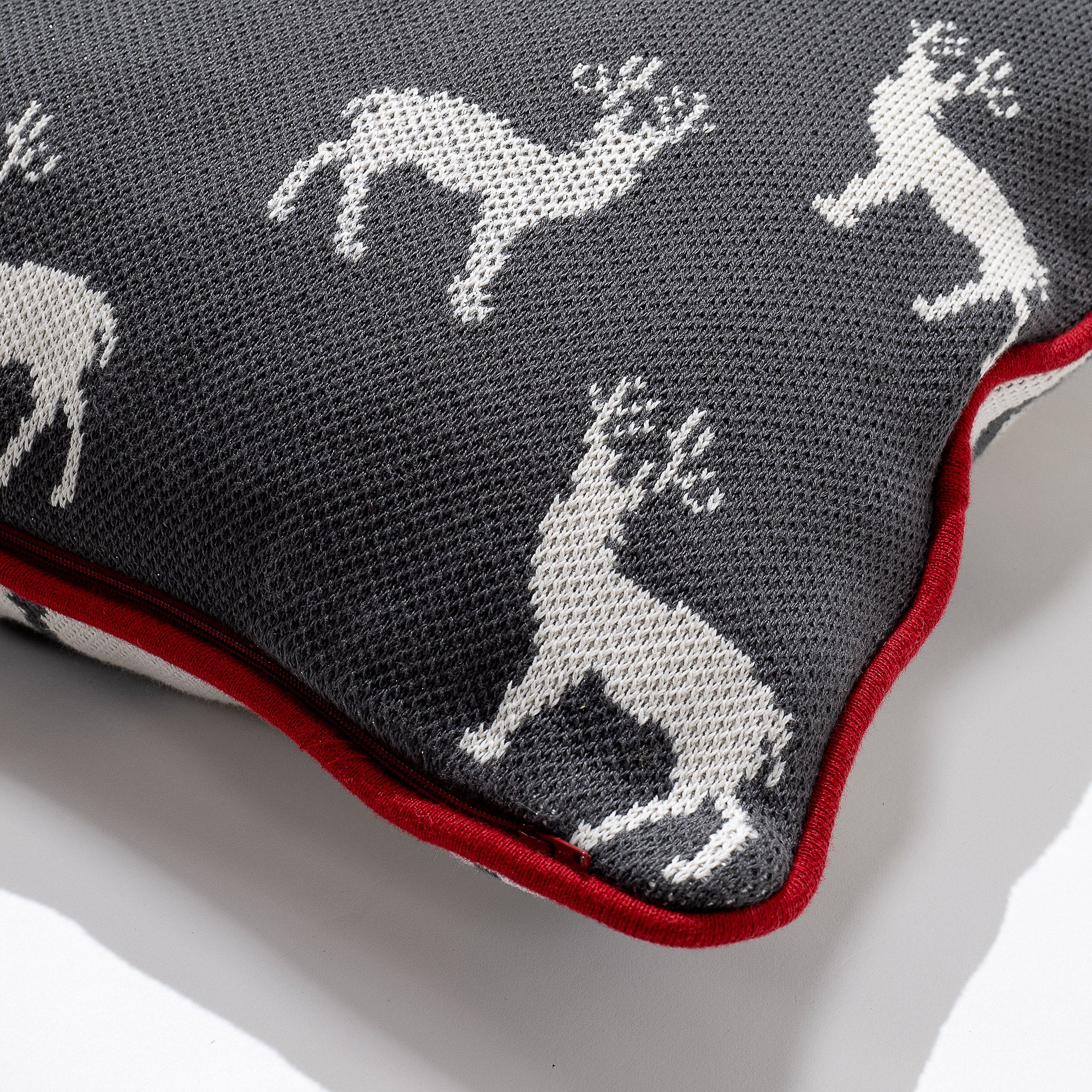Dekokissen / Sofa Kissenbezug 47 x 47cm - Gestrickte Stag - Image 3