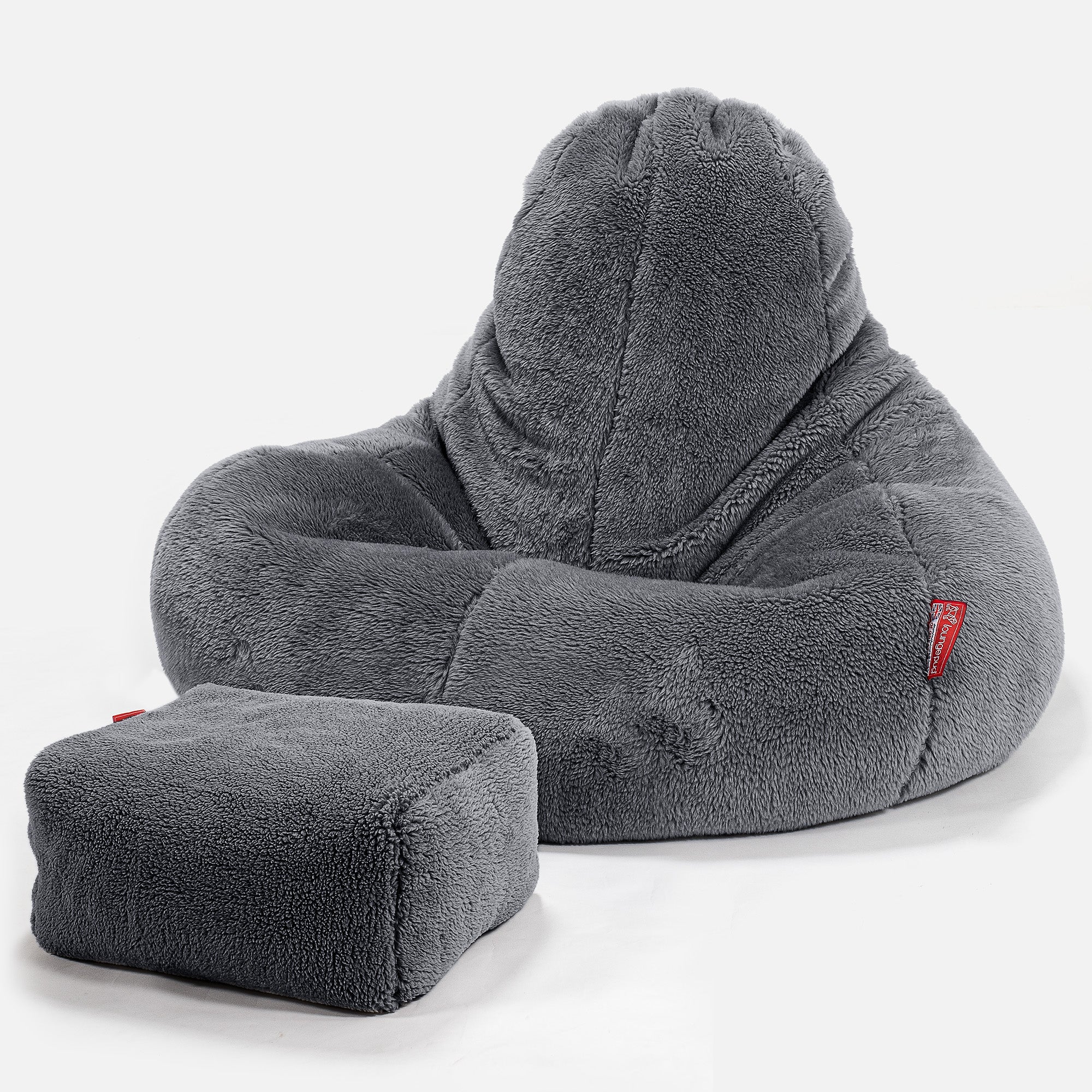 Ultra Lux Gaming Sitzsack - Teddy Kunstfell Dunkelgrau - Image 2
