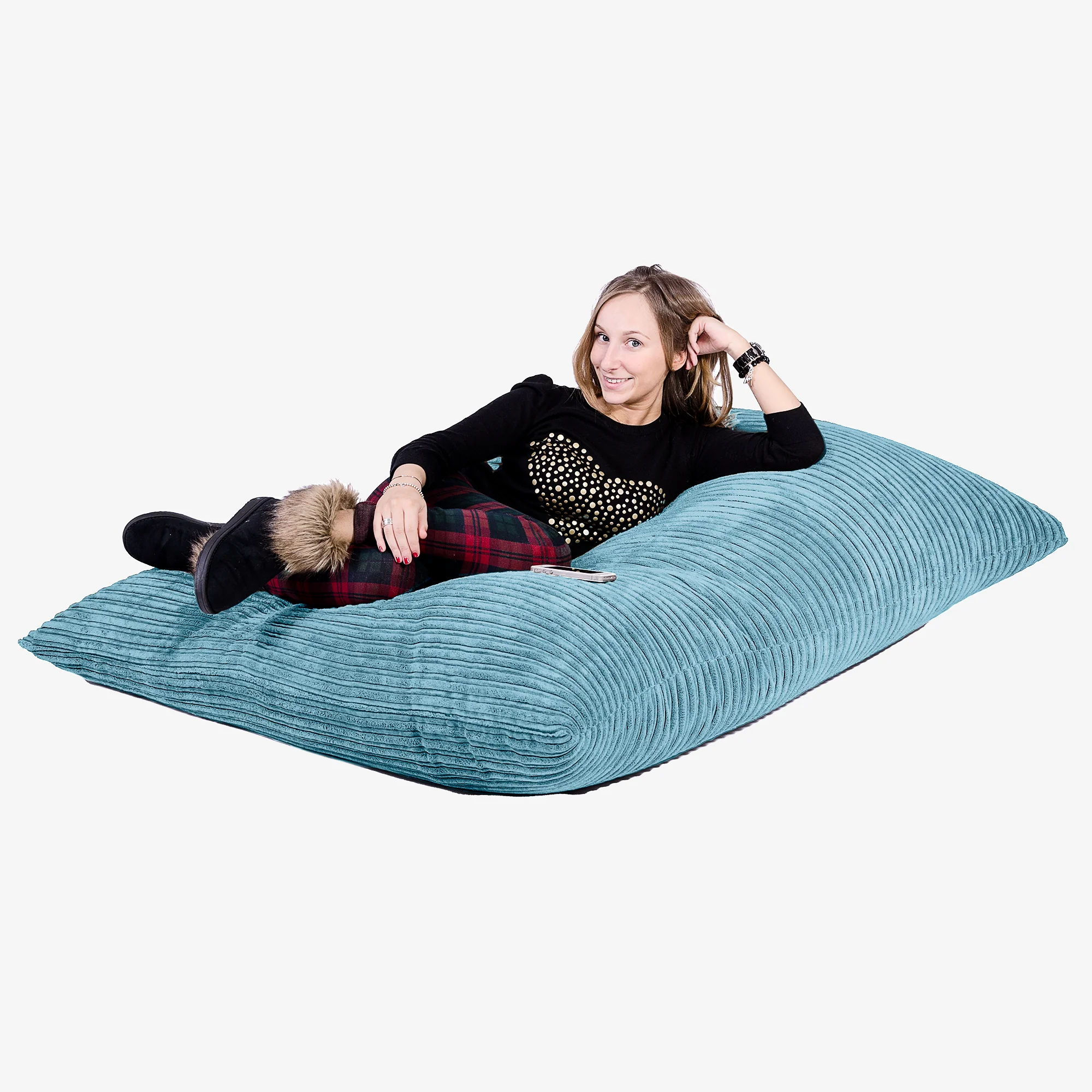 Sitzsack XXL - Cord Türkis - Image 3