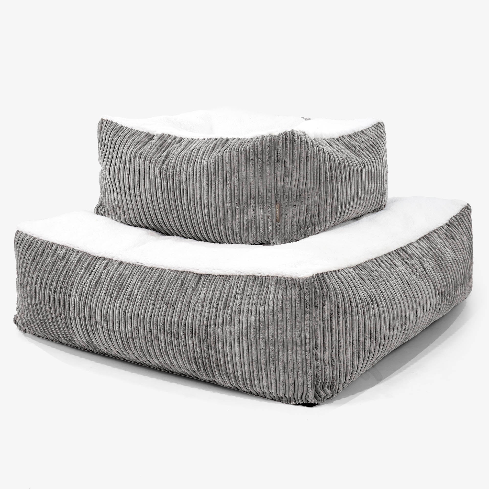 XXL Die Mega Matratze Hundebett - Sherpa & Cord Graphitgrau - Image 3