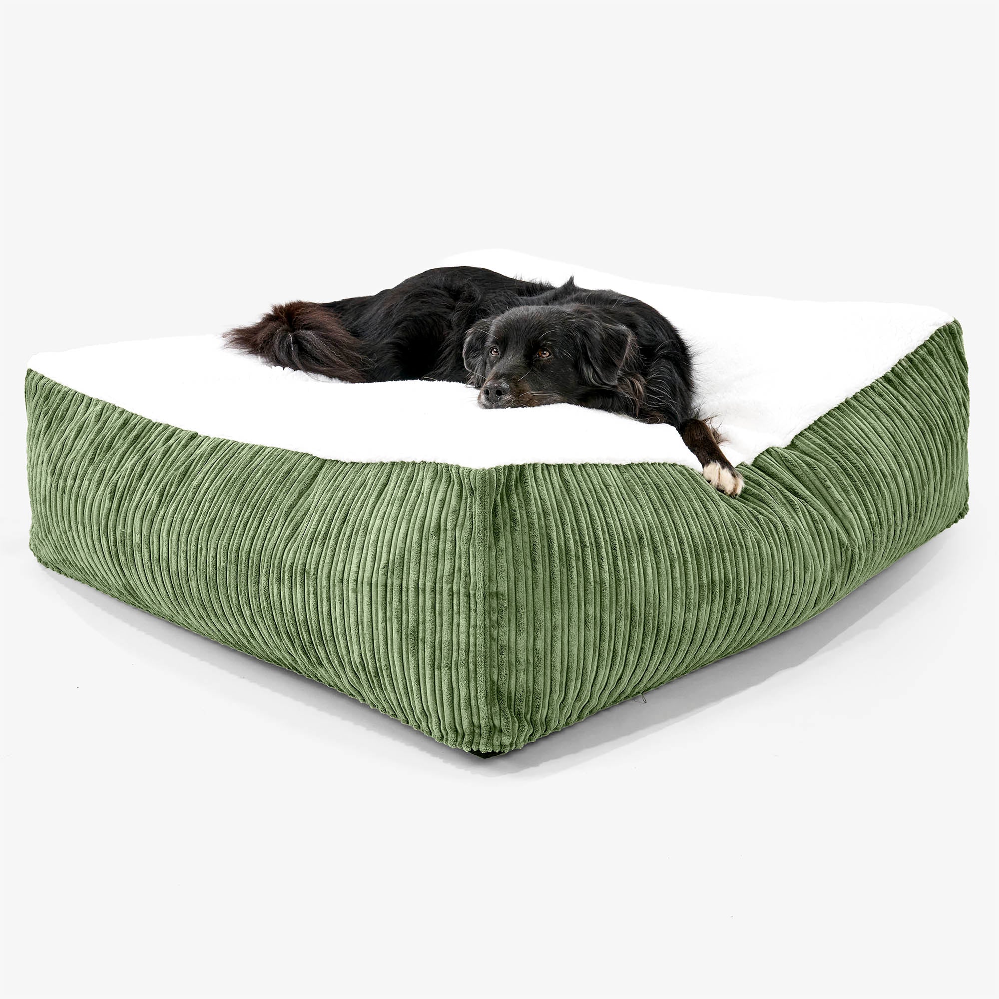 XXL Die Mega Matratze Hundebett - Sherpa & Cord Nadelwaldgrün - Image 2