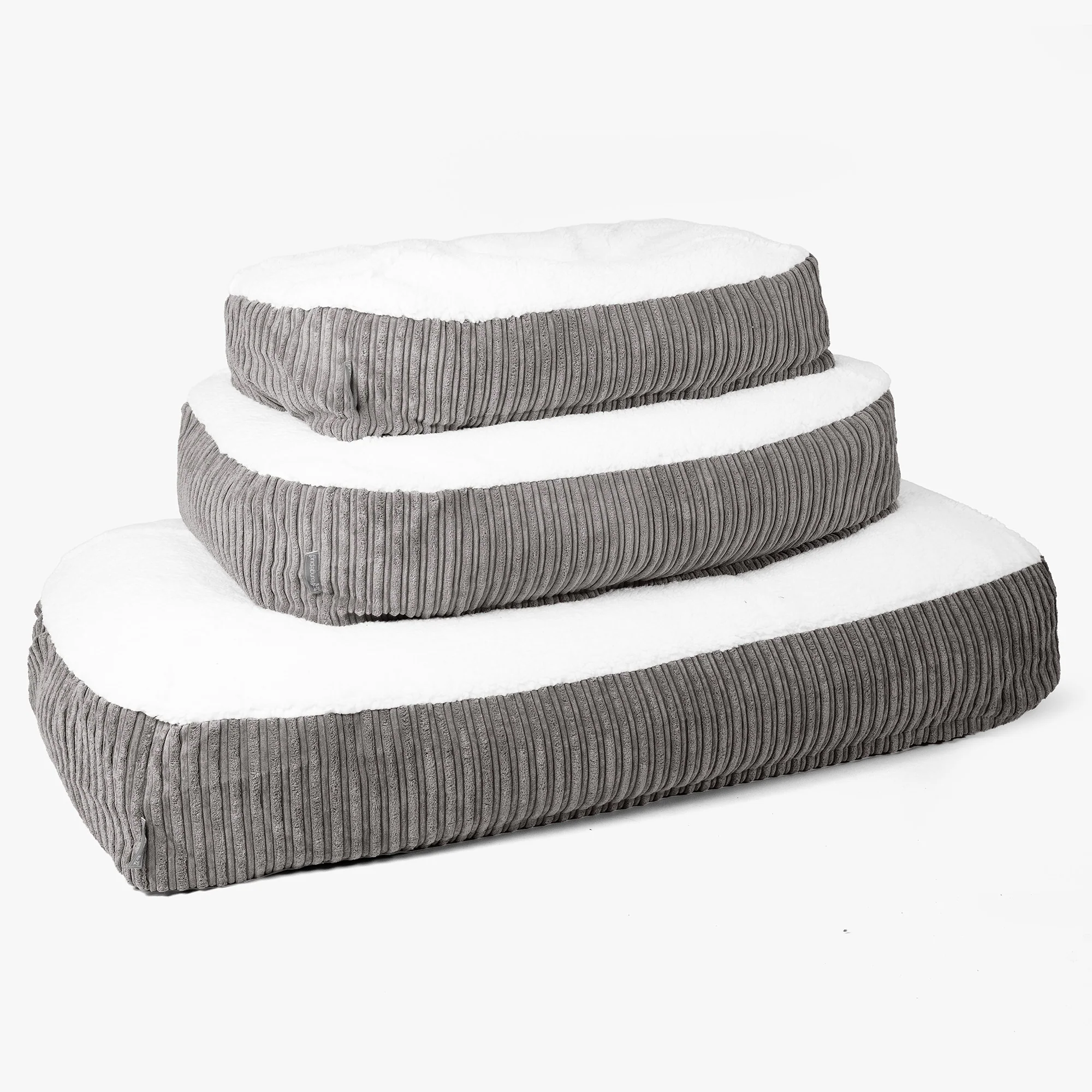 XXL Slouchy Hundebett - Sherpa & Cord Graphitgrau - Image 2