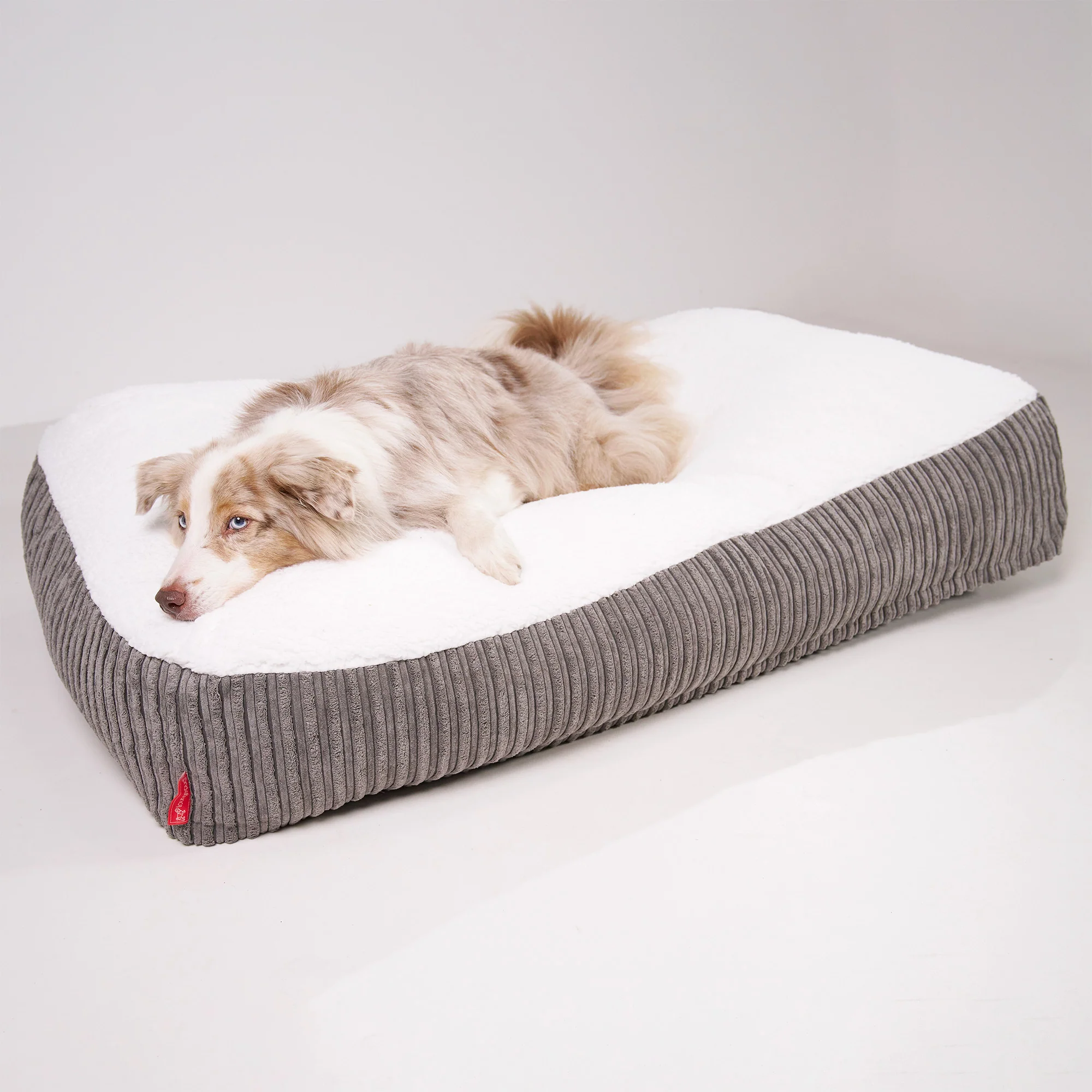 XXL Slouchy Hundebett - Sherpa & Cord Graphitgrau - Image 6