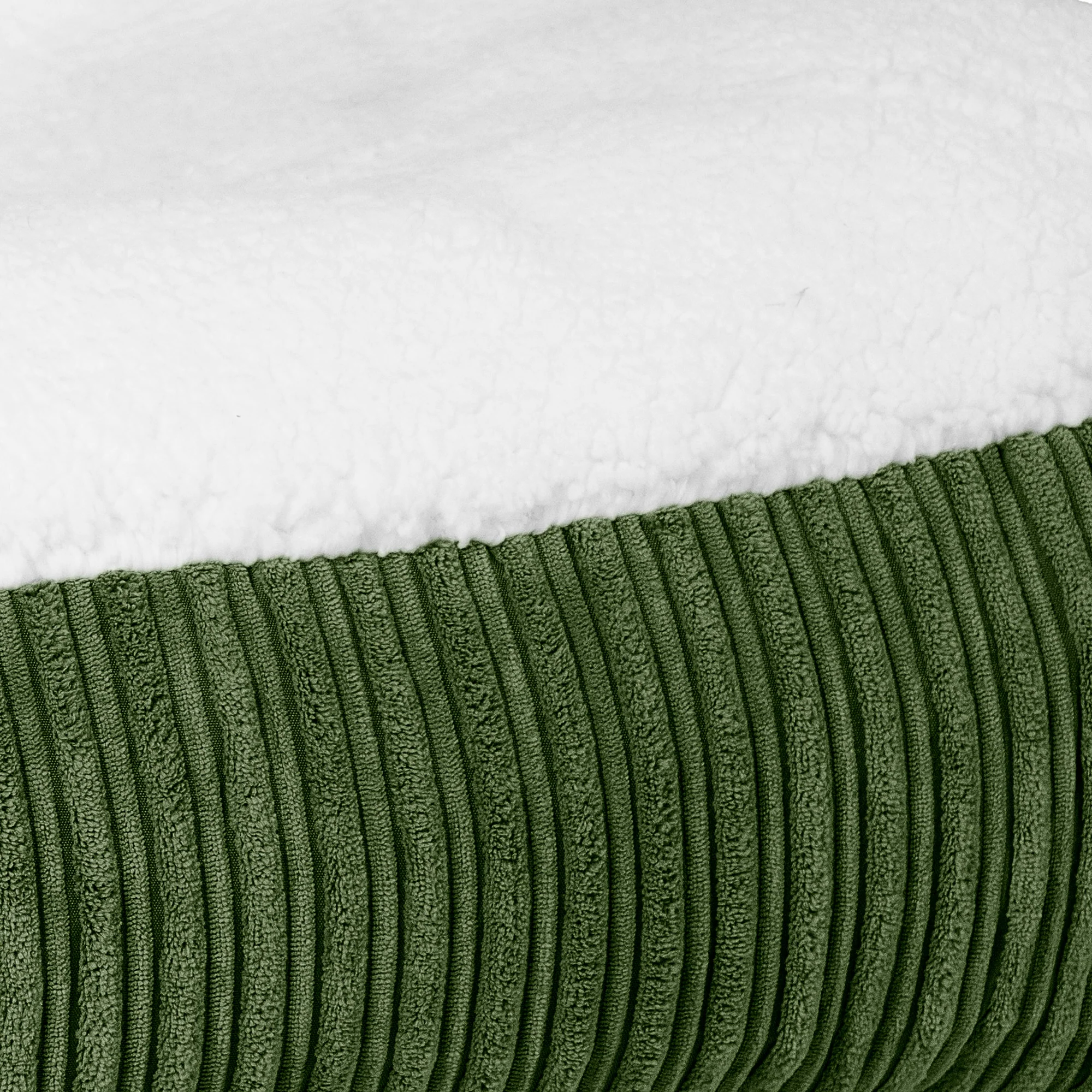 XXL Slouchy Hundebett - Sherpa & Cord Nadelwaldgrün - Image 3