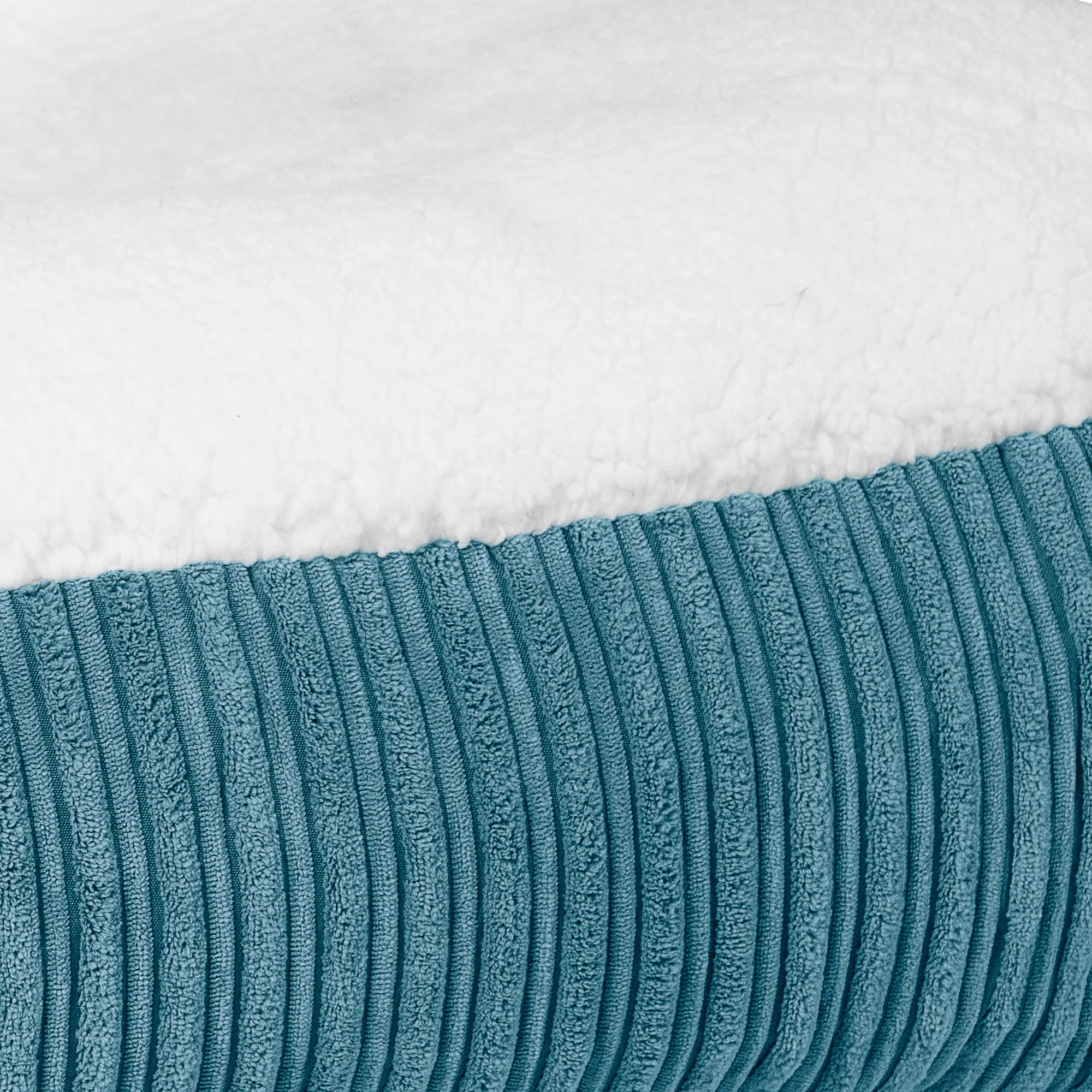 XXL Slouchy Hundebett - Sherpa & Cord Türkis - Image 3